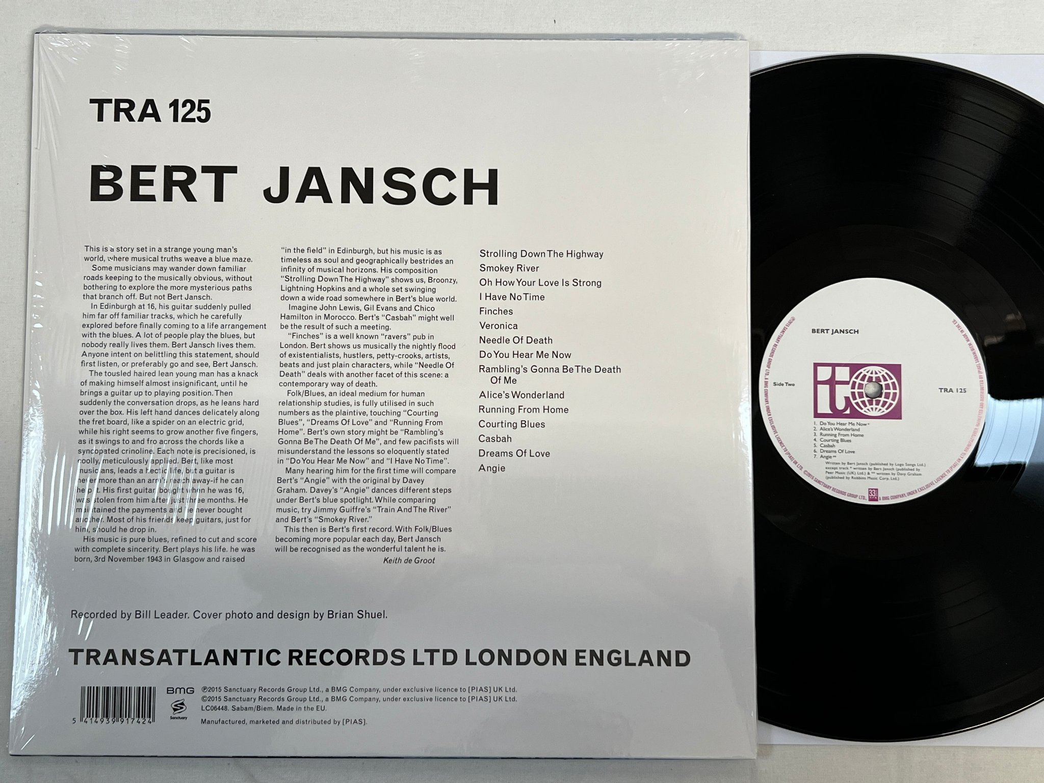 Omslagsbild för skivan BERT JANSCH Bert Jansch LP RSD 2015 TRANSATLANTIC TRA 125