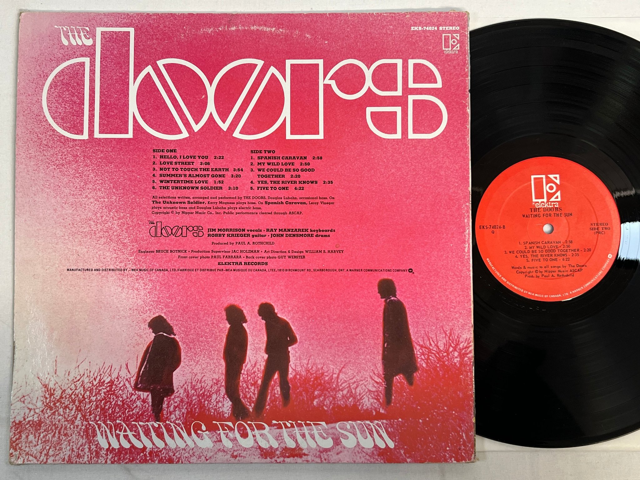 Omslagsbild för skivan THE DOORS waiting for the sun LP Can ELEKTRA EKS 74024 Q