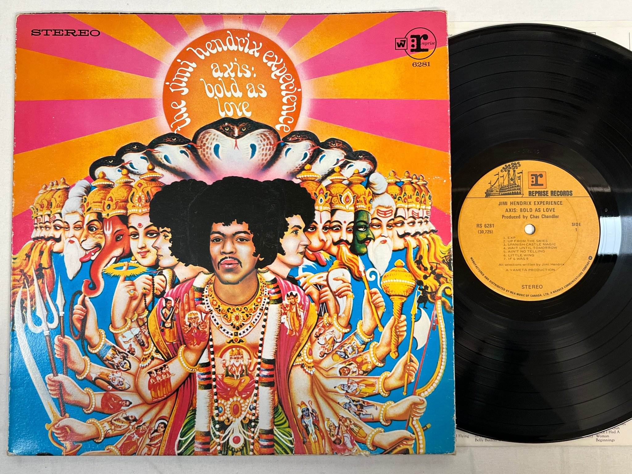 Omslagsbild för skivan JIMI HENDRIX EXPERIENCE axis: bold as love LP re Can REPRISE RS 6281