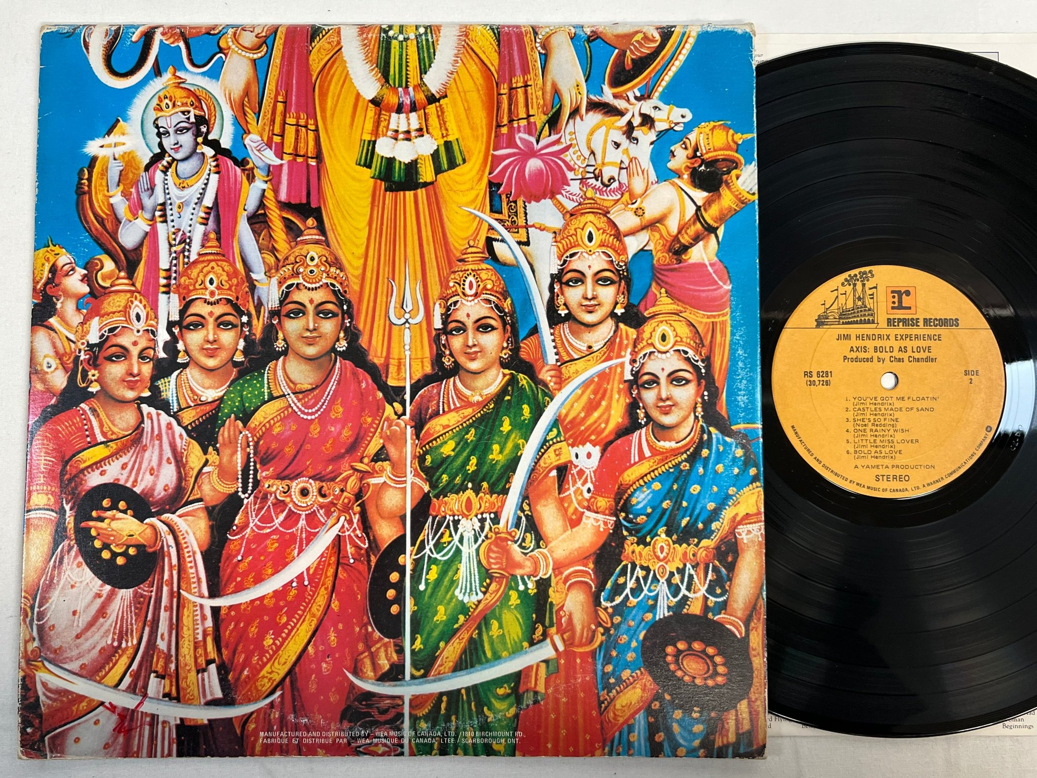 Omslagsbild för skivan JIMI HENDRIX EXPERIENCE axis: bold as love LP re Can REPRISE RS 6281