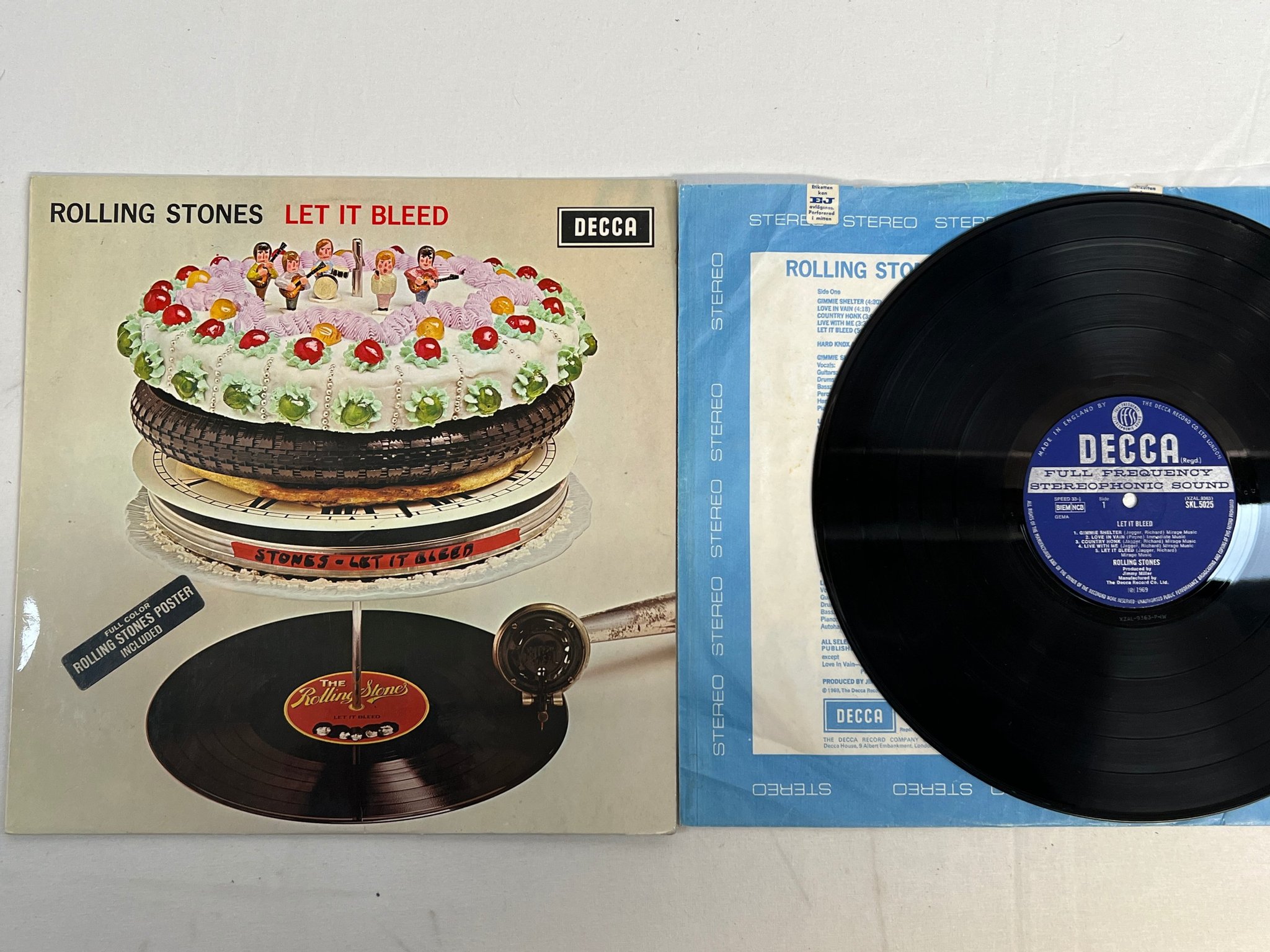 Omslagsbild för skivan THE ROLLING STONES let it bleed LP -69 UK DECCA SKL 5025 