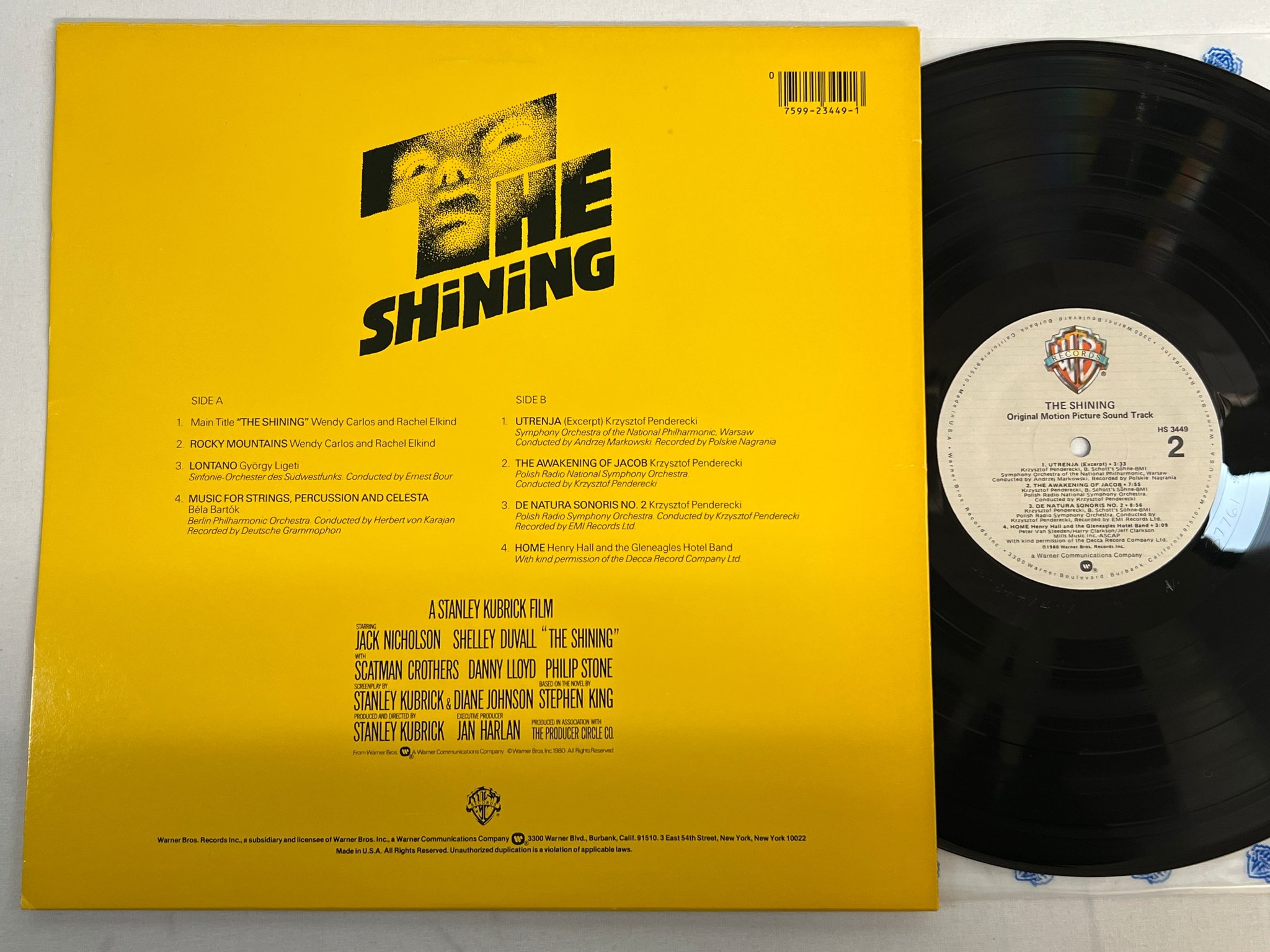 Omslagsbild för skivan V/A The Shining (Original Sound Track) LP -80 US WARNER HS 3449 **  rare **
