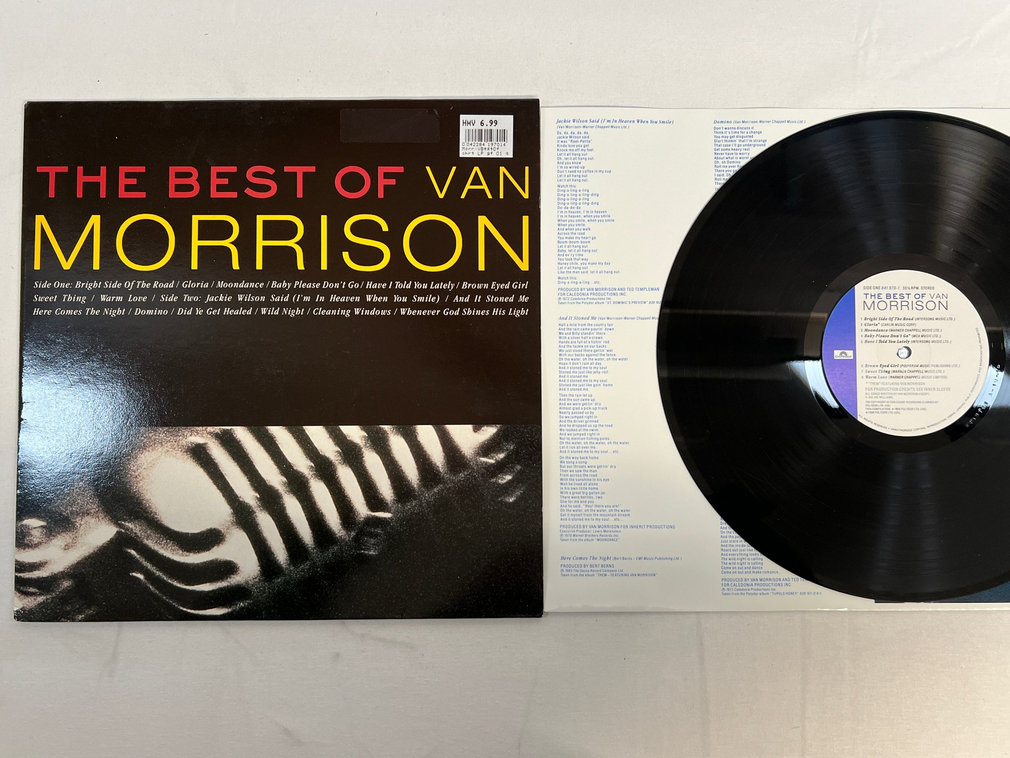 Omslagsbild för skivan VAN MORRISON the best of LP -90 UK POLYDOR 841 970-1