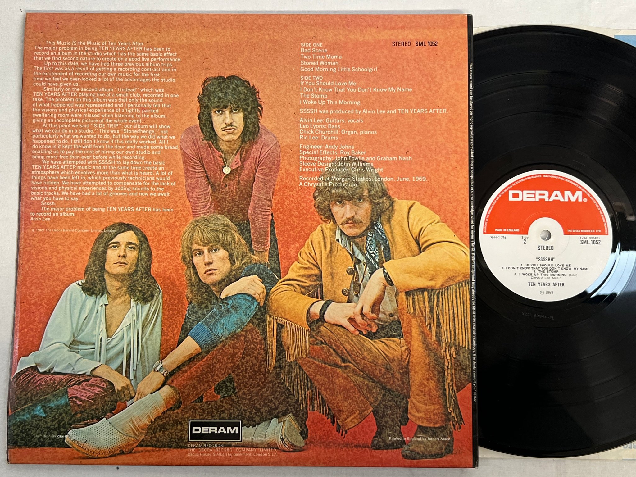 Omslagsbild för skivan TEN YEARS AFTER Sssshh LP -69 UK DERAM SML 1052