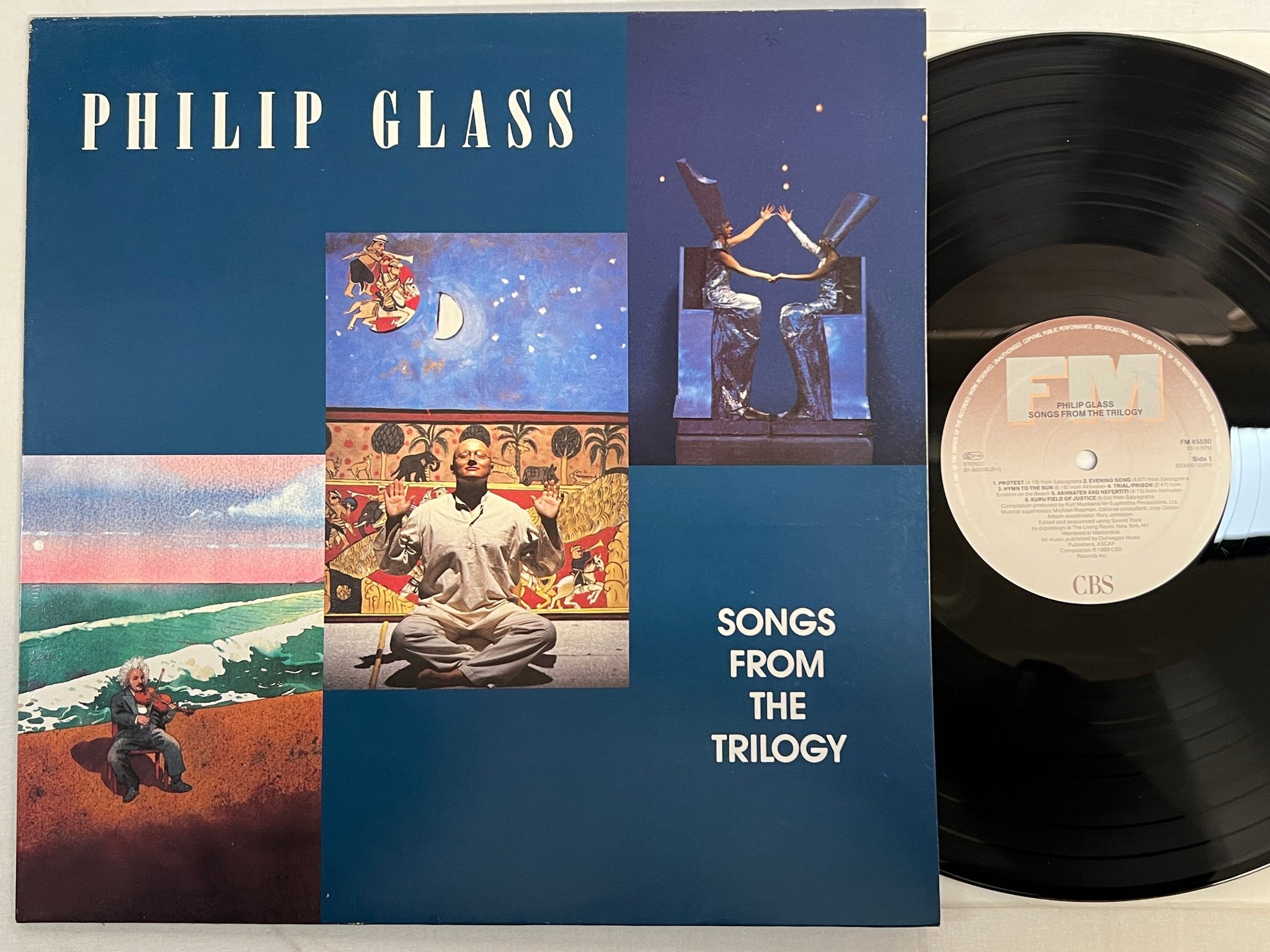 Omslagsbild för skivan PHILIP GLASS Songs From The Trilogy LP -89 Hol FM 45580