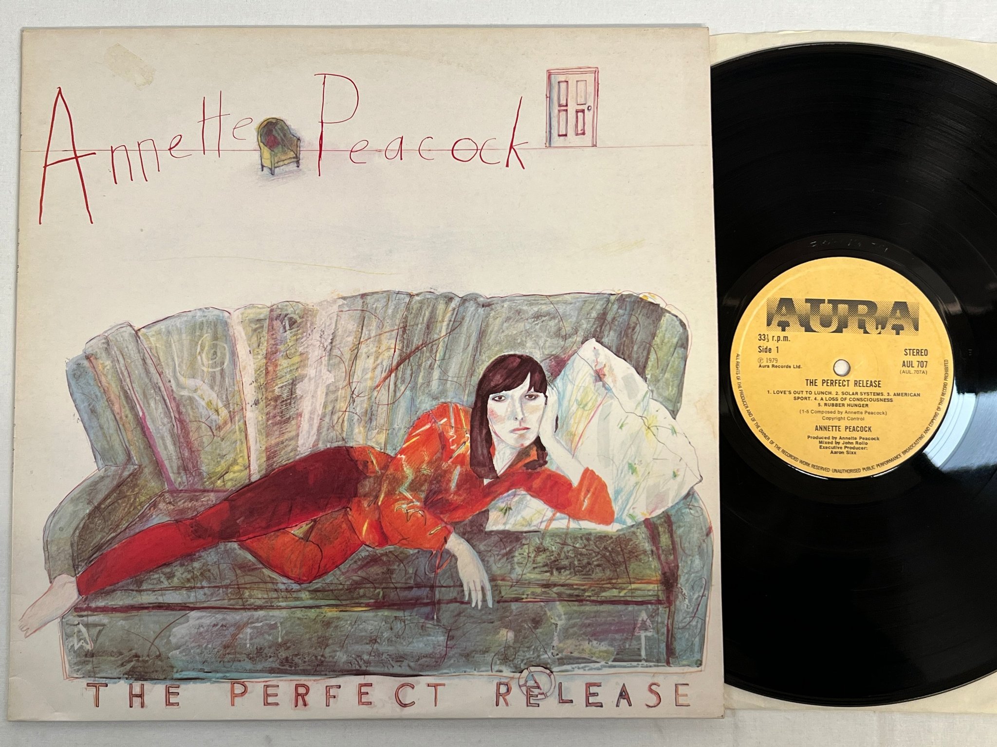 Omslagsbild för skivan ANETTE PEACOCK the perfect release LP -79 UK AURA SUL-707