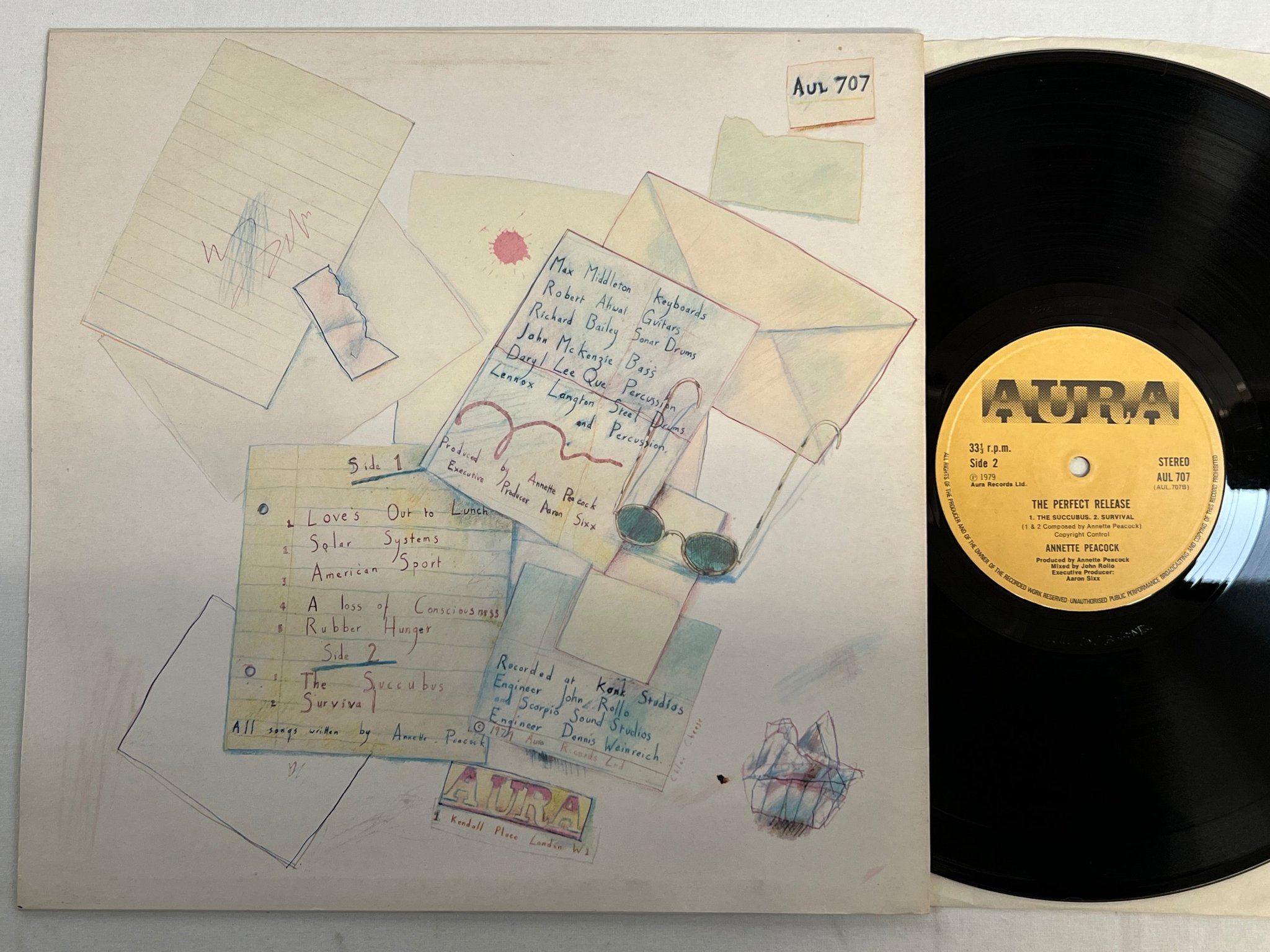 Omslagsbild för skivan ANETTE PEACOCK the perfect release LP -79 UK AURA SUL-707