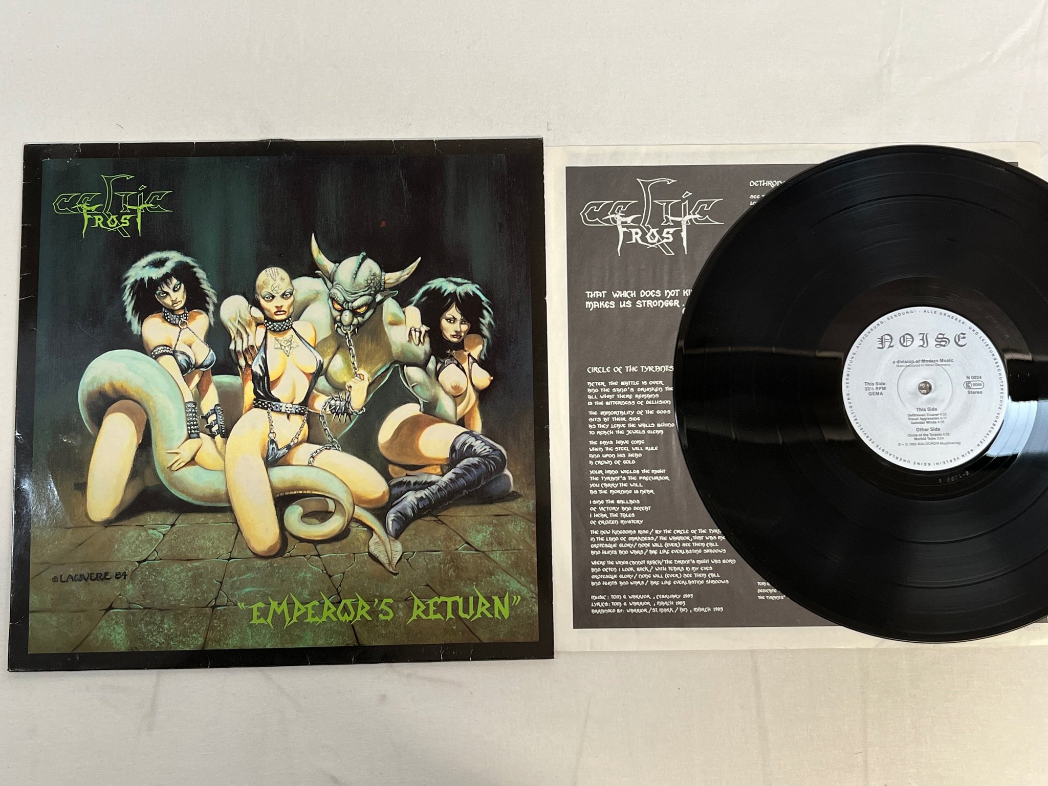 Omslagsbild för skivan CELTIC FROST emperor's return 12"ep -85 Ger NOISE N 0024 ** rare **