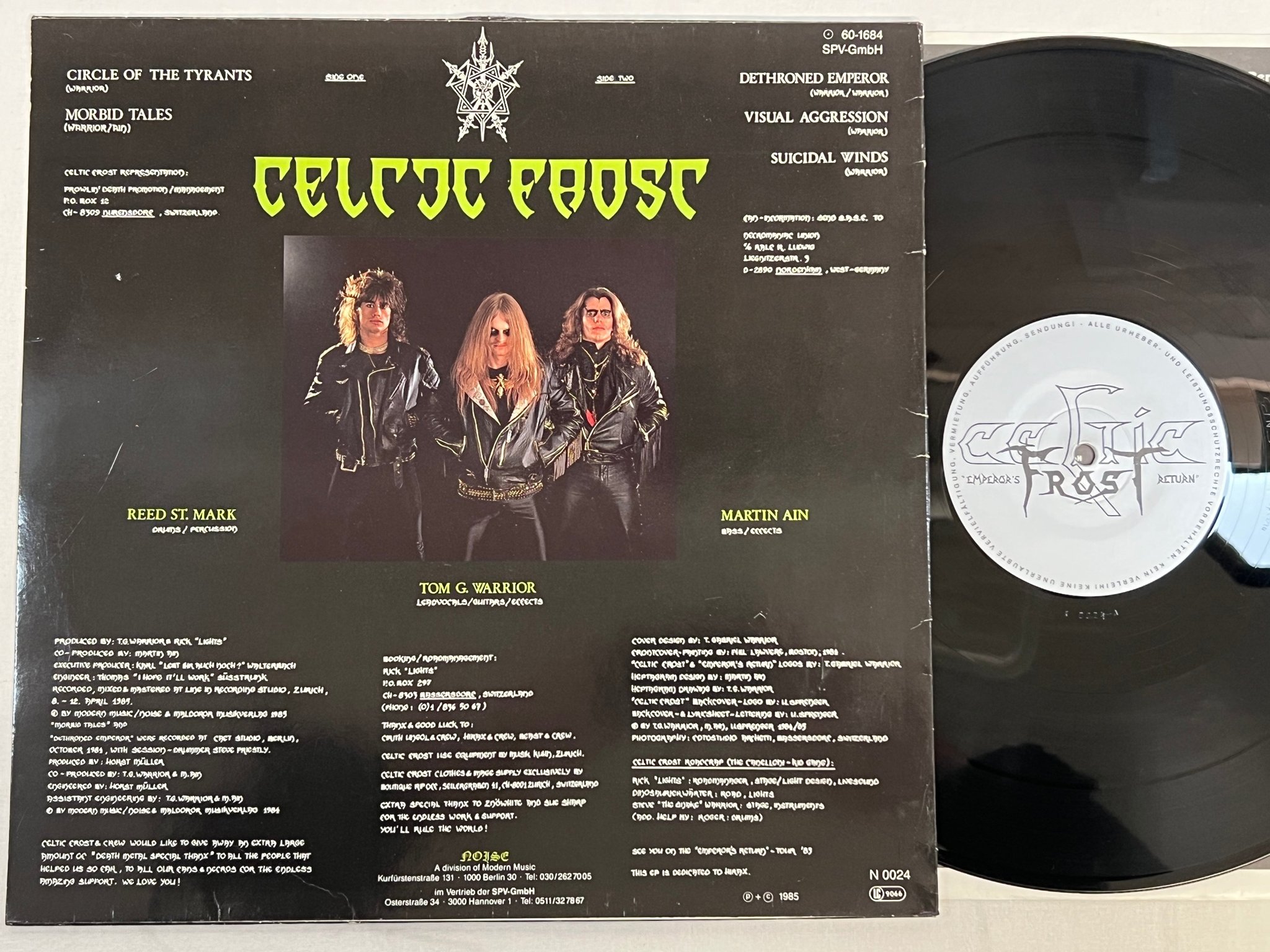 Omslagsbild för skivan CELTIC FROST emperor's return 12"ep -85 Ger NOISE N 0024 ** rare **
