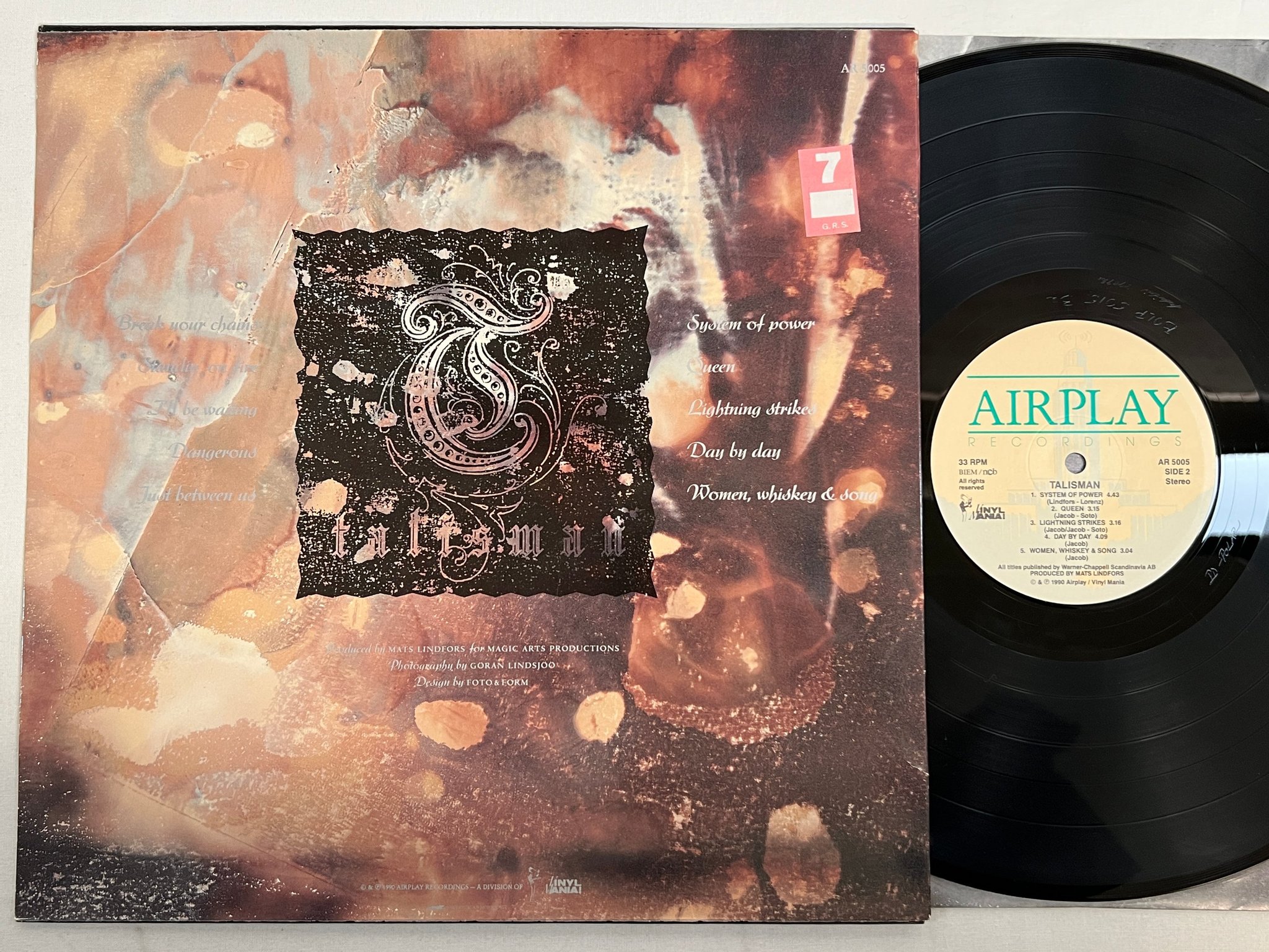 Omslagsbild för skivan TALISMAN s/t LP -90 ncb AIRPLAY AR 5005 hard rock