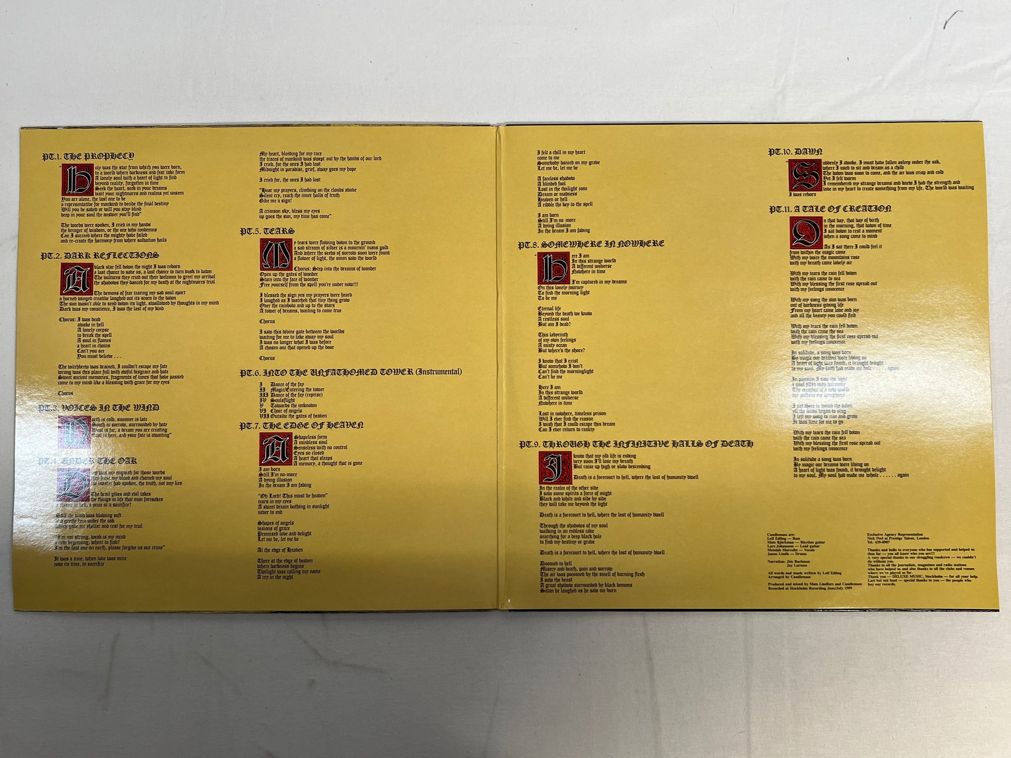 Omslagsbild för skivan CANDLEMASS tales of creation LP -89 UK MUSIC FOR NATIONS MFN 95 metal 