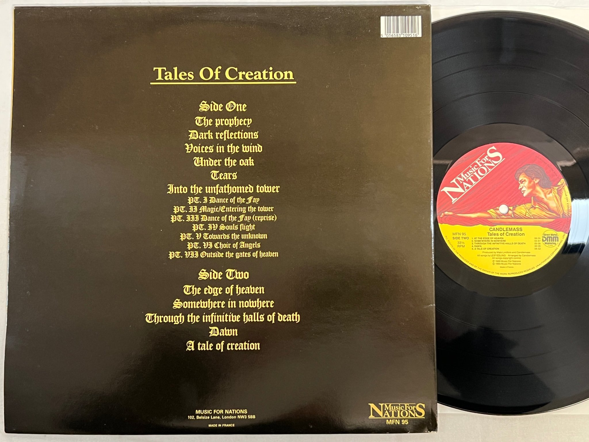 Omslagsbild för skivan CANDLEMASS tales of creation LP -89 UK MUSIC FOR NATIONS MFN 95 metal 