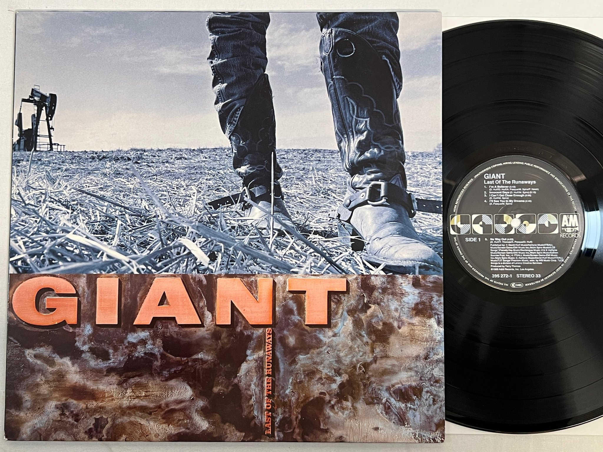 Omslagsbild för skivan GIANT last of the runaways LP -89 EU A&M 395272-1