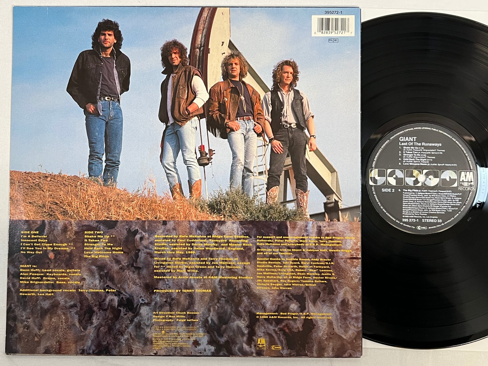 Omslagsbild för skivan GIANT last of the runaways LP -89 EU A&M 395272-1