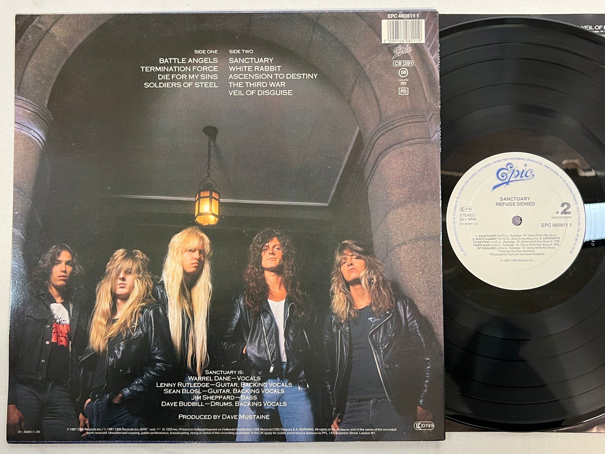 Omslagsbild för skivan SANCTUARY Refuge Denied LP -87 EPIC EPC 460811 1 power metal