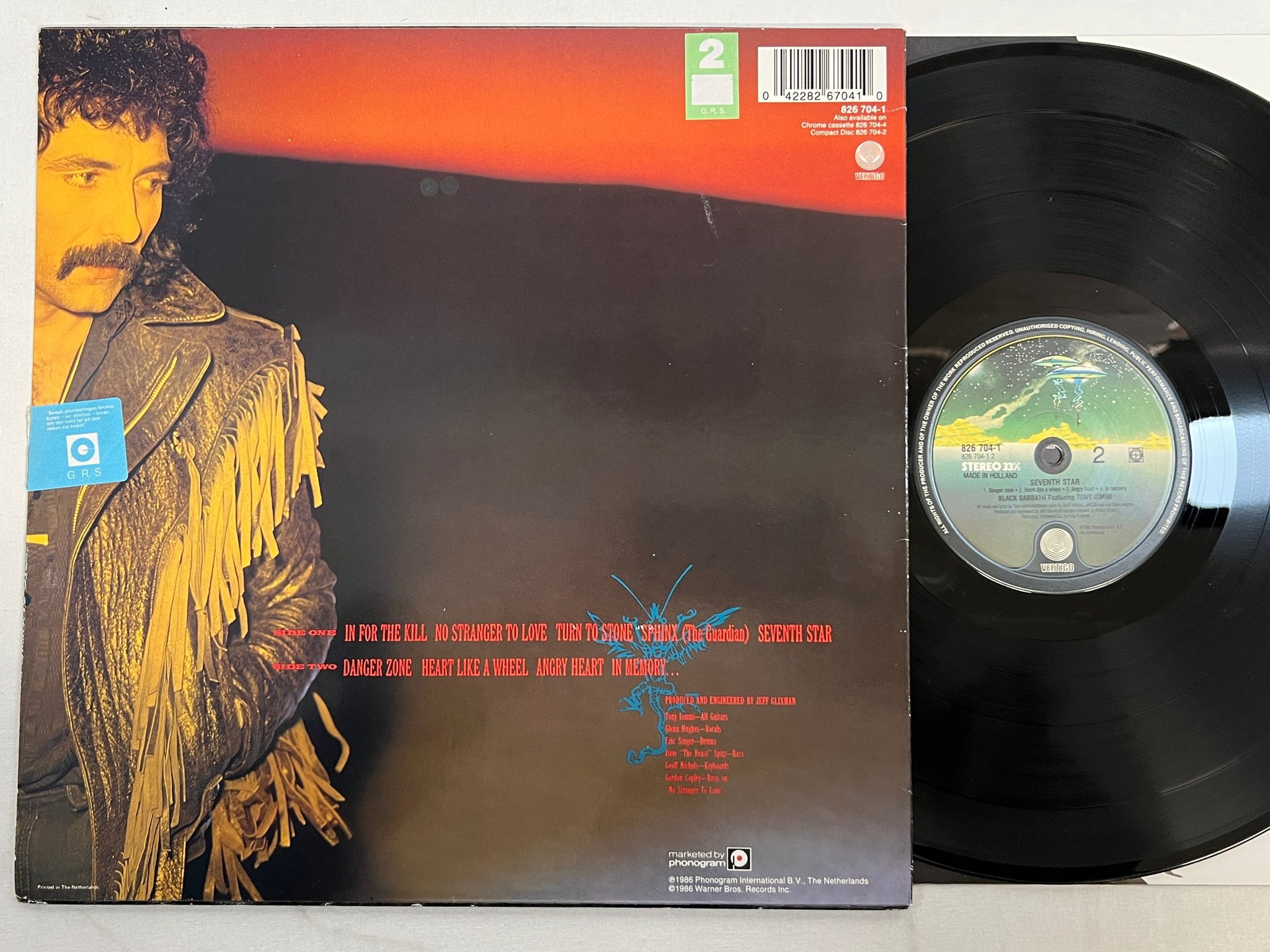 Omslagsbild för skivan BLACK SABBATH seventh star LP -86 Hol VERTIGO 826 704-1