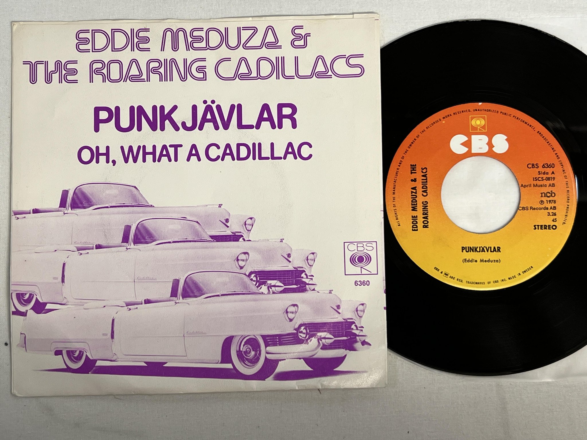 Omslagsbild för skivan EDDIE MEDUZA punkjävlar 7" -78 Swe CBS 6360