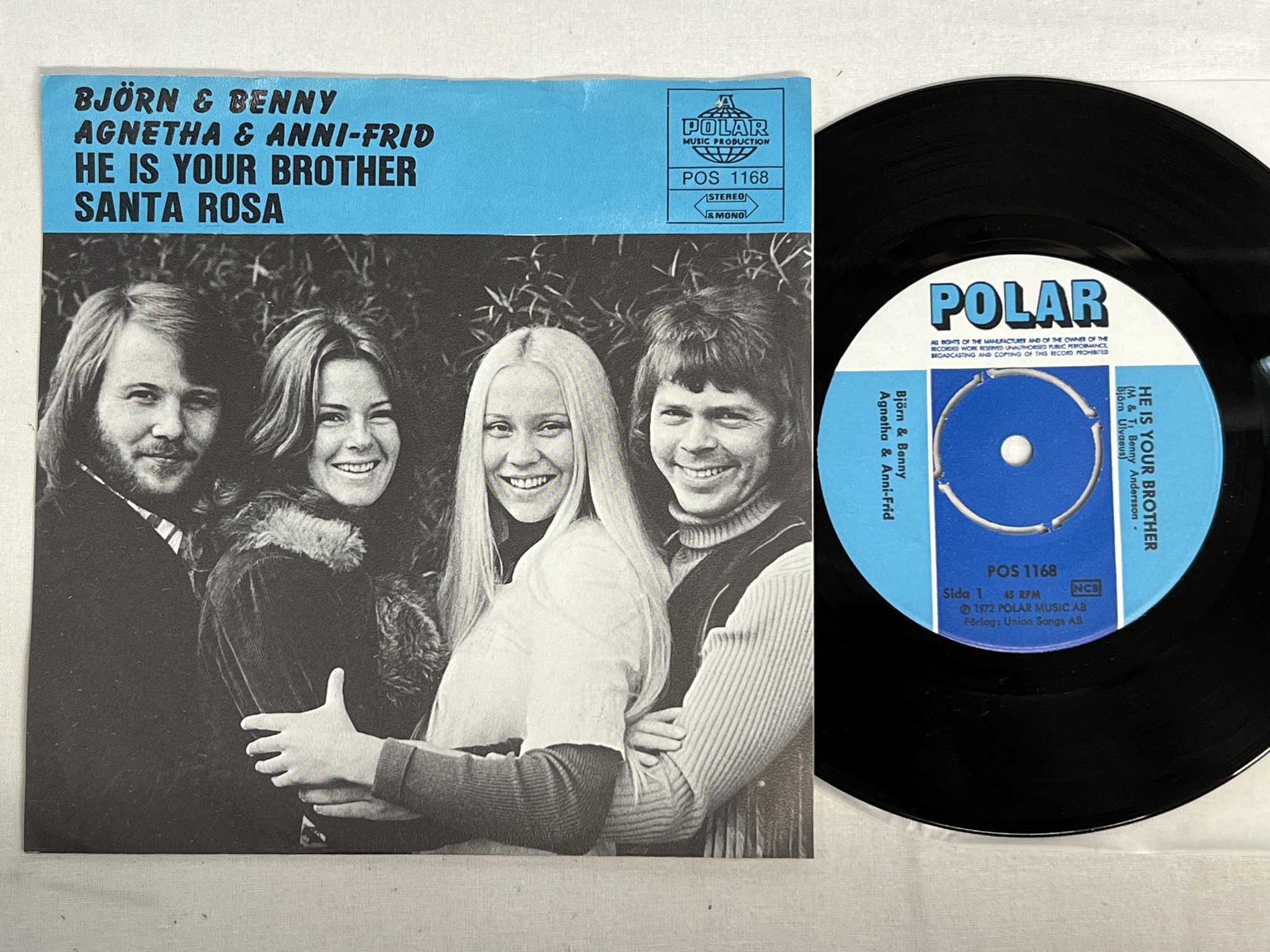 Omslagsbild för skivan BJÖRN & BENNY AGNETHA & ANNI-FRID he is your brother 7" POLAR POS 1168