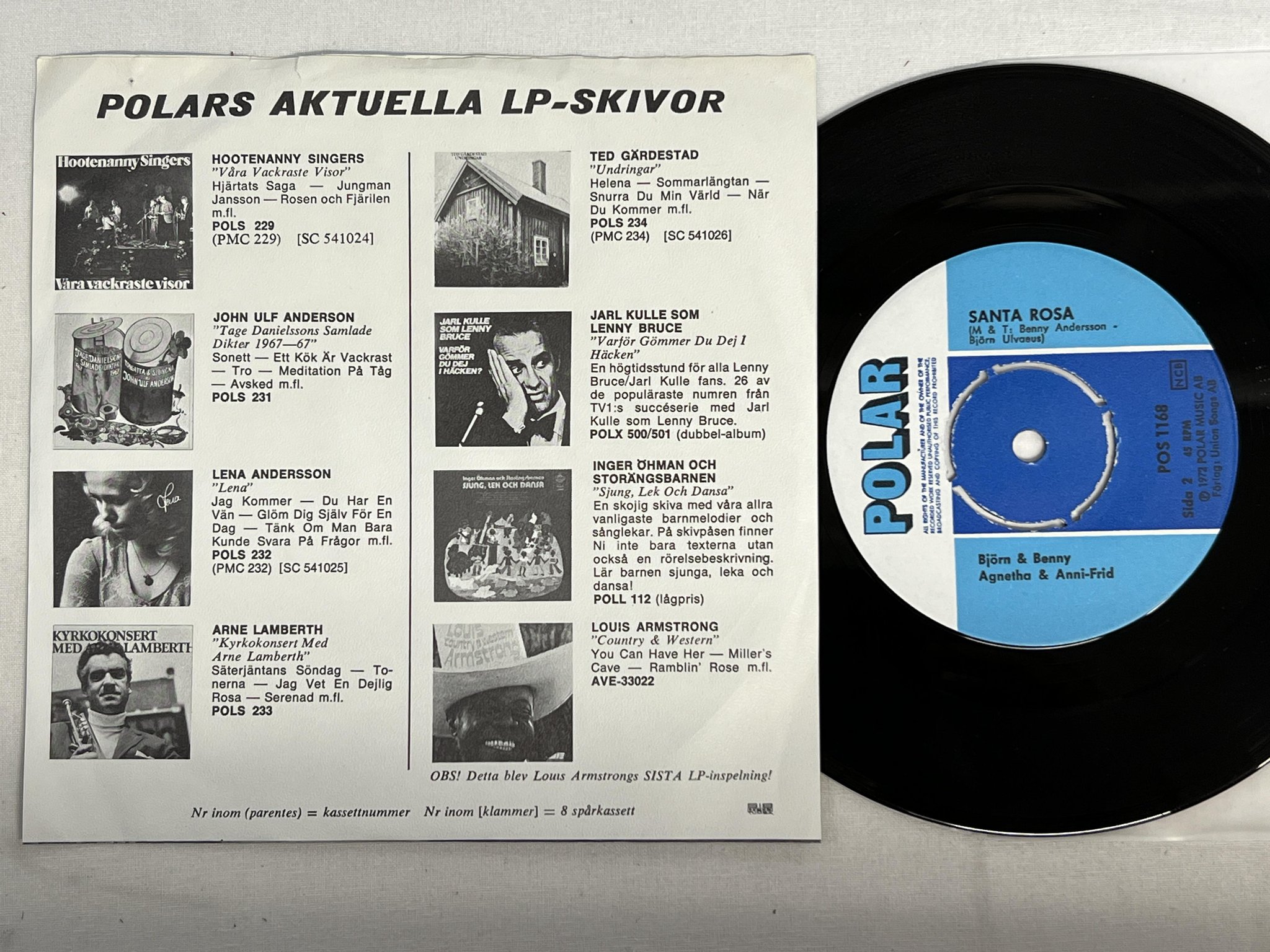 Omslagsbild för skivan BJÖRN & BENNY AGNETHA & ANNI-FRID he is your brother 7" POLAR POS 1168