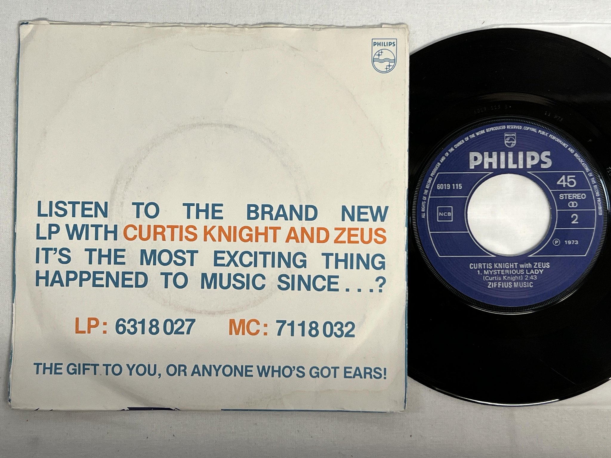 Omslagsbild för skivan CURTIS KNIGHT devil made me do it 7" -73 ncb PHILIPS 6019 115 psych