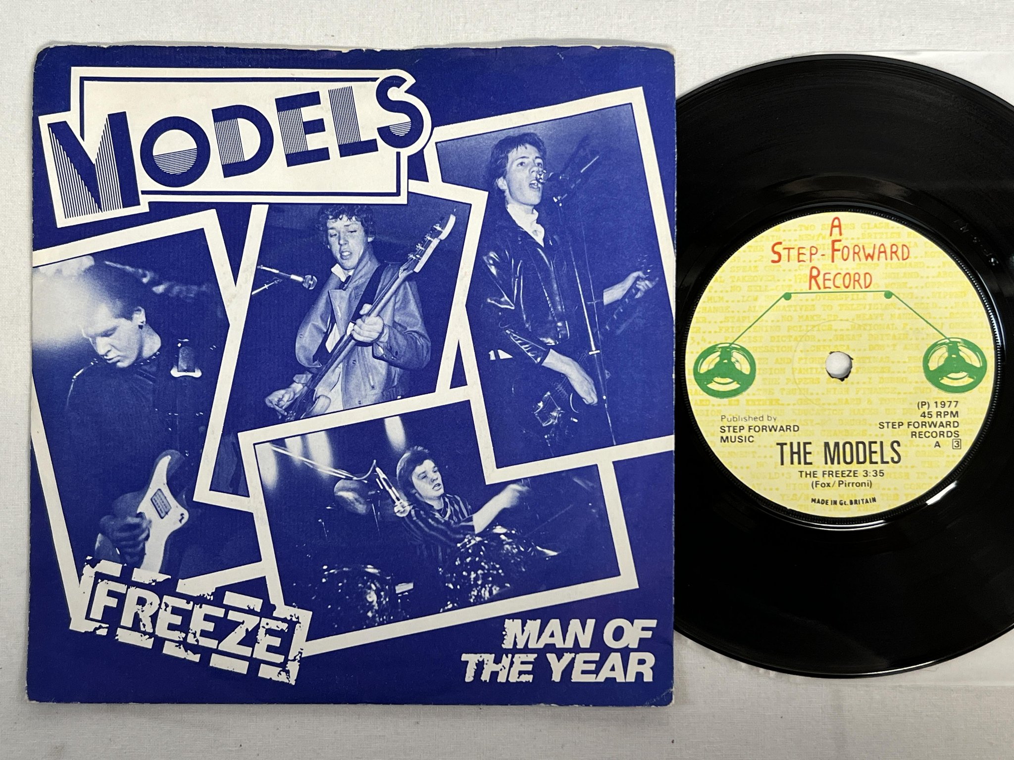 Omslagsbild för skivan MODELS Freeze  7" -77 UK STEP-FORWARD SF 3 punk rock
