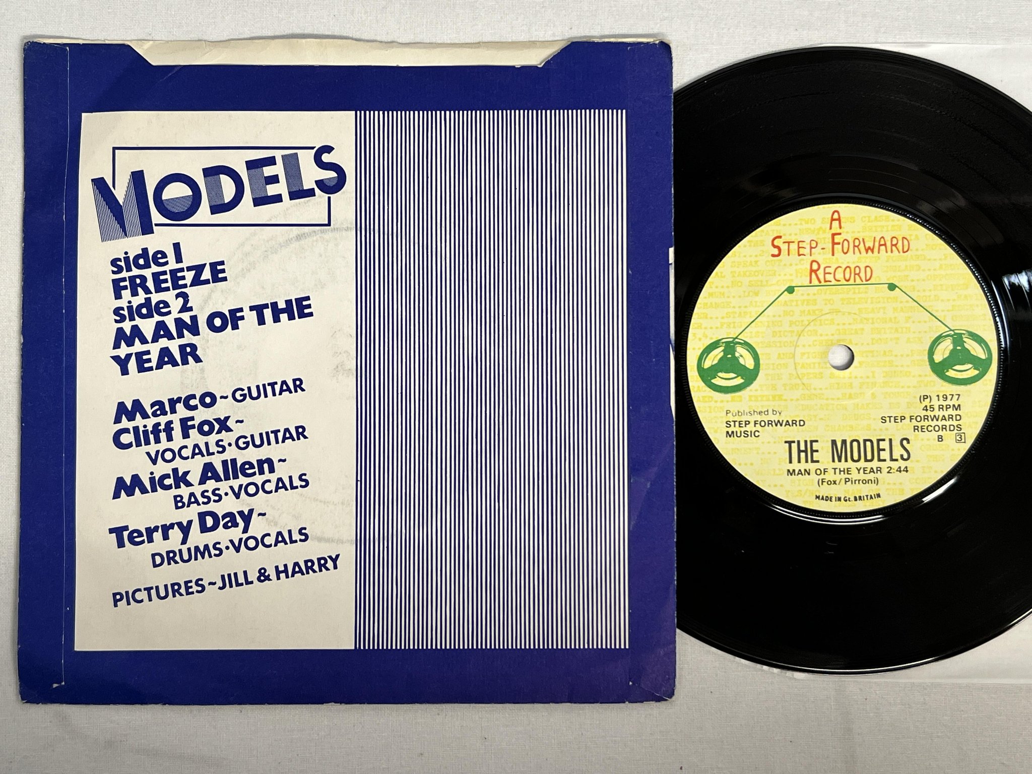 Omslagsbild för skivan MODELS Freeze  7" -77 UK STEP-FORWARD SF 3 punk rock