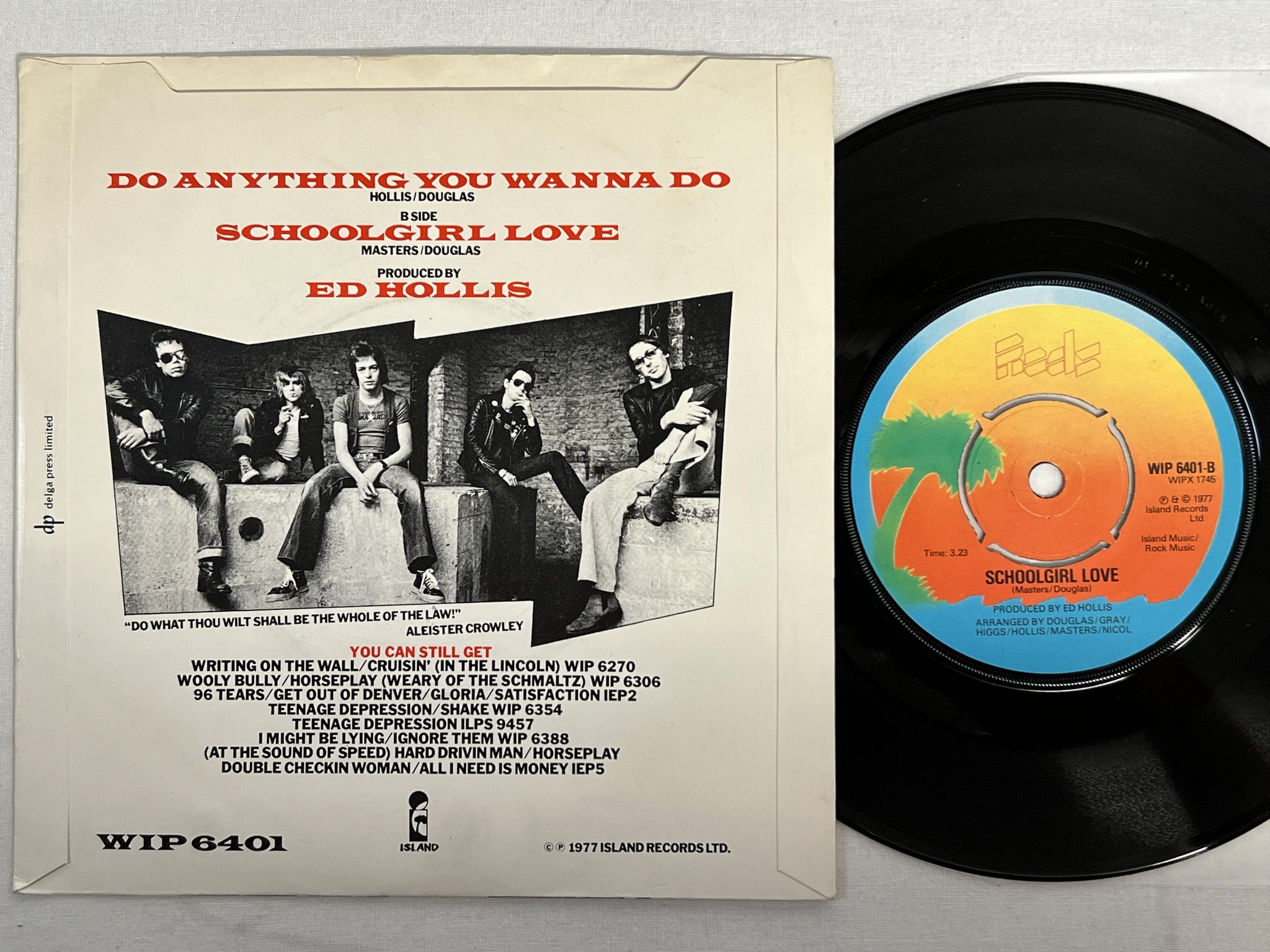 Omslagsbild för skivan REDS  do anything you wanna do 7" -77 UK ISLAND WIP 6401