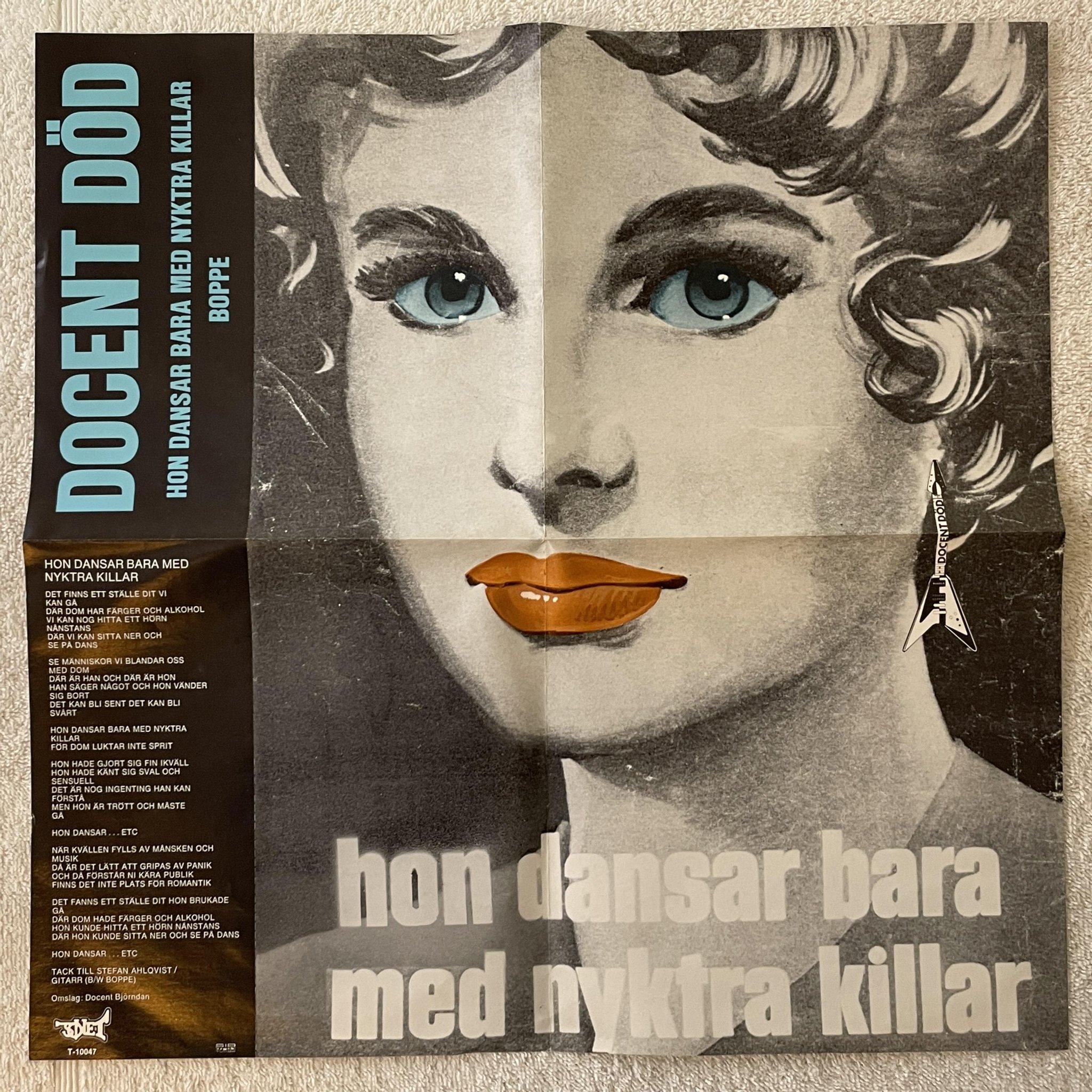 Omslagsbild för skivan DOCENT DÖD hon dansar bara med nyktra killar 7" -81 Swe SONET T-10047