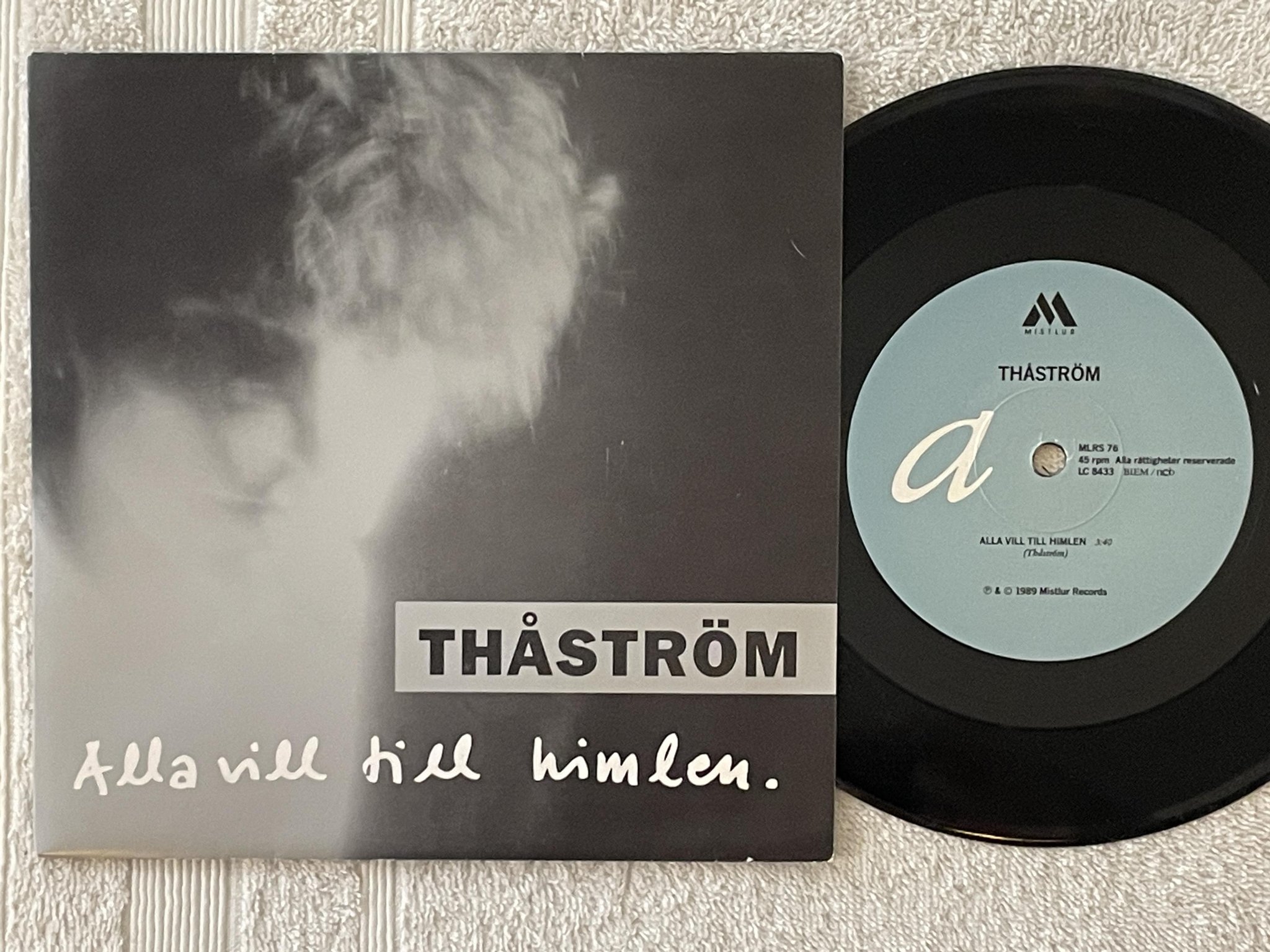 Omslagsbild för skivan THÅSTRÖM Alla Vill Till Himlen  7" -89 Swe MISTLUR MLRS 76