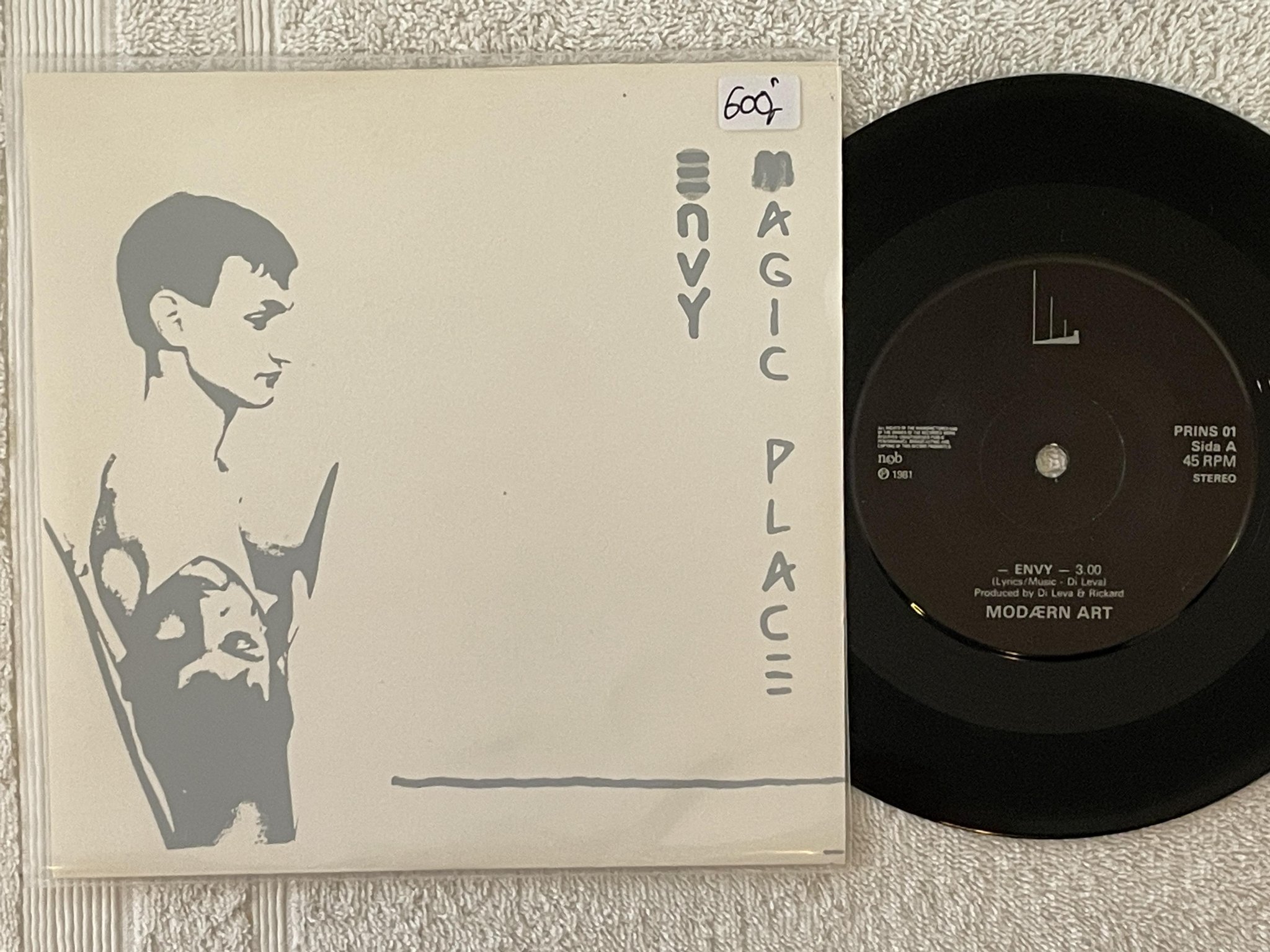 Omslagsbild för skivan Modærn Art envy / magic place 7" -81 KUNGADÖMET PRINS 01 Di Leva ** RARE **