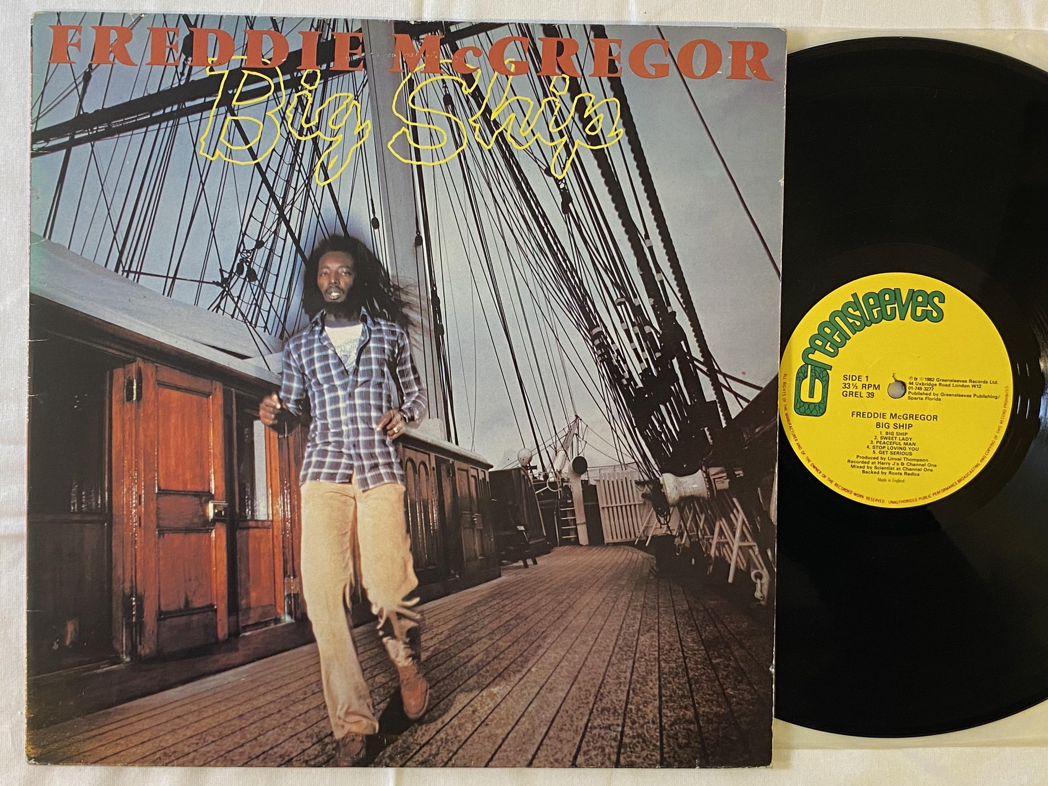 Omslagsbild för skivan FREDDIE McGREGOR big ship LP -82 UK GREENSLEEVES GREL 39 