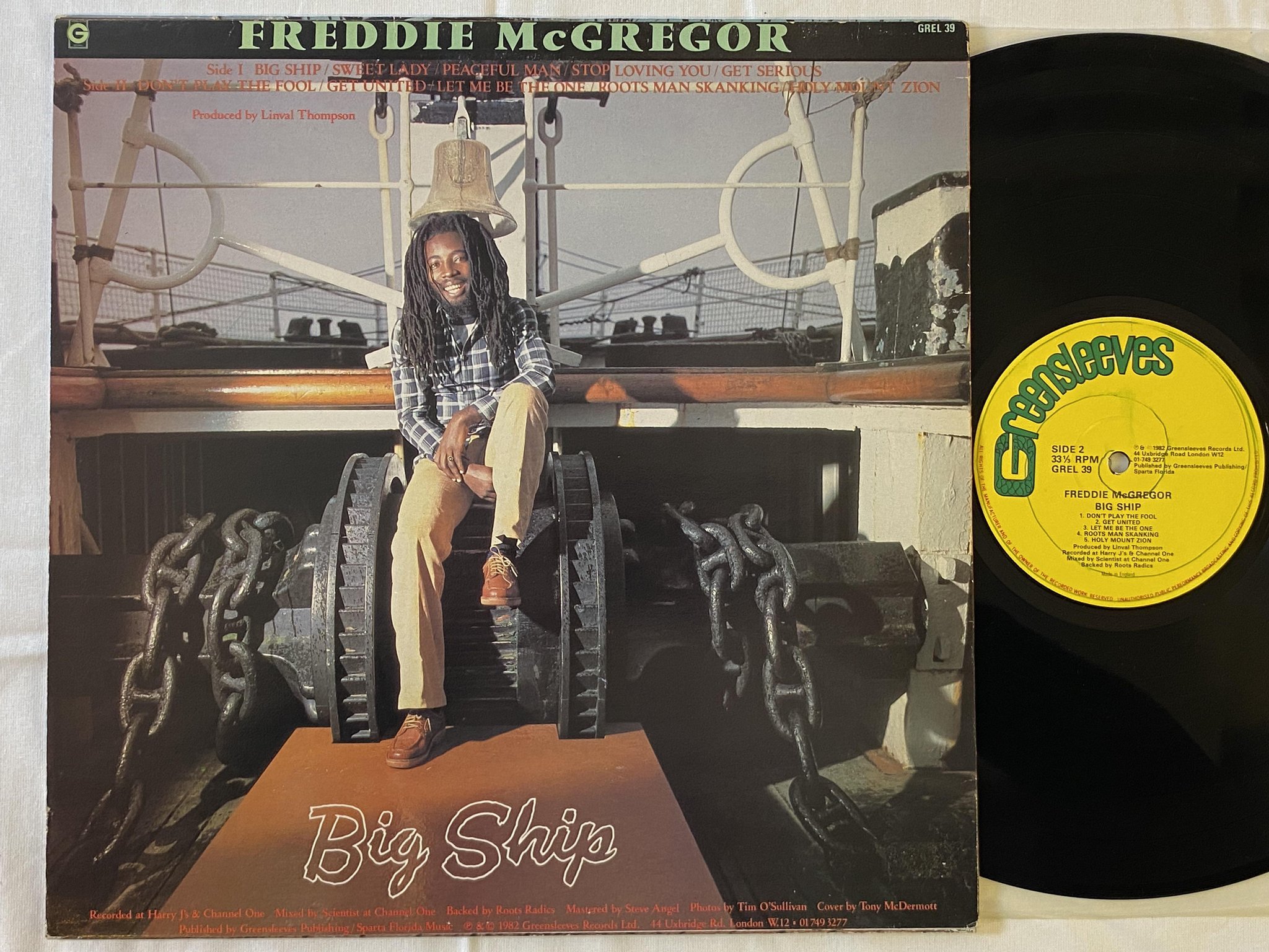 Omslagsbild för skivan FREDDIE McGREGOR big ship LP -82 UK GREENSLEEVES GREL 39 
