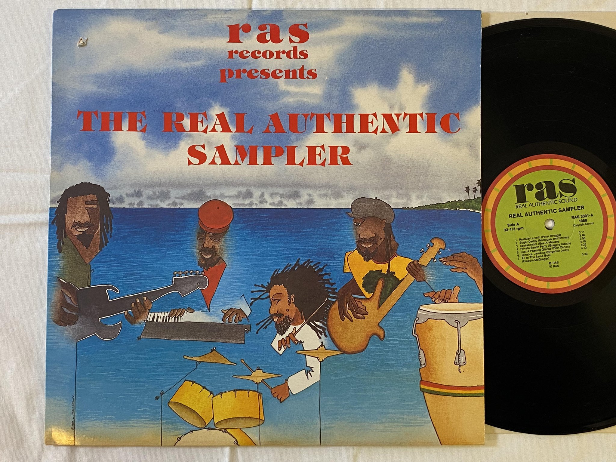 Omslagsbild för skivan V/A The Real Authentic Sampler LP -88 US REAL AUTHENTIC RAS 3301