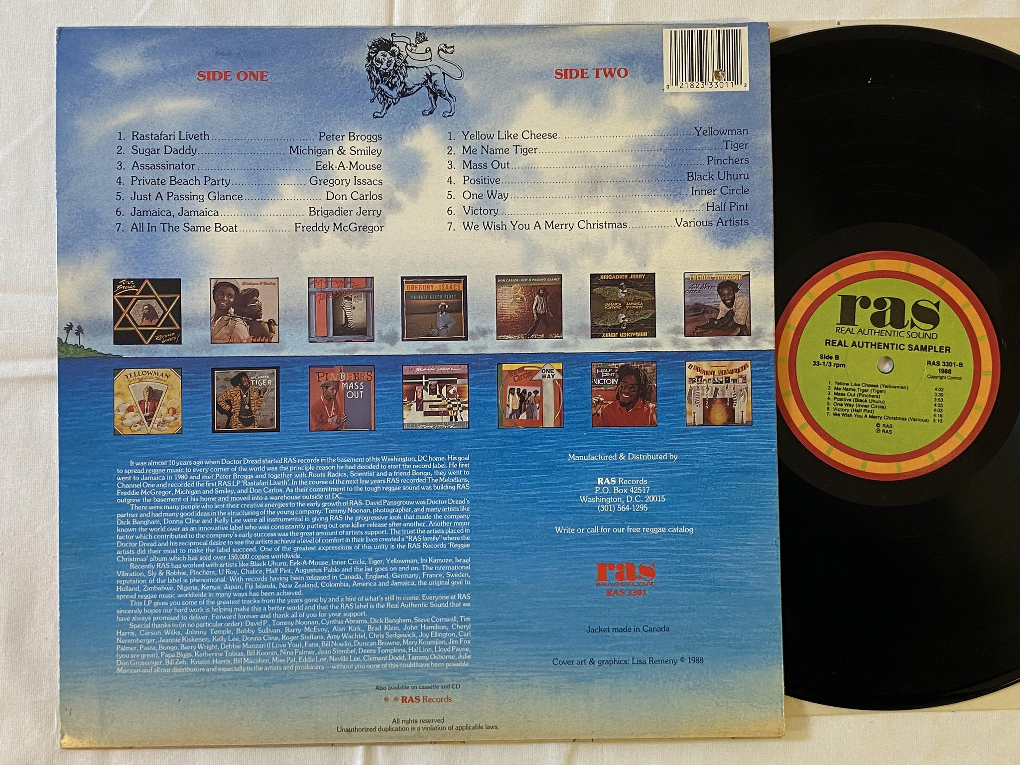 Omslagsbild för skivan V/A The Real Authentic Sampler LP -88 US REAL AUTHENTIC RAS 3301