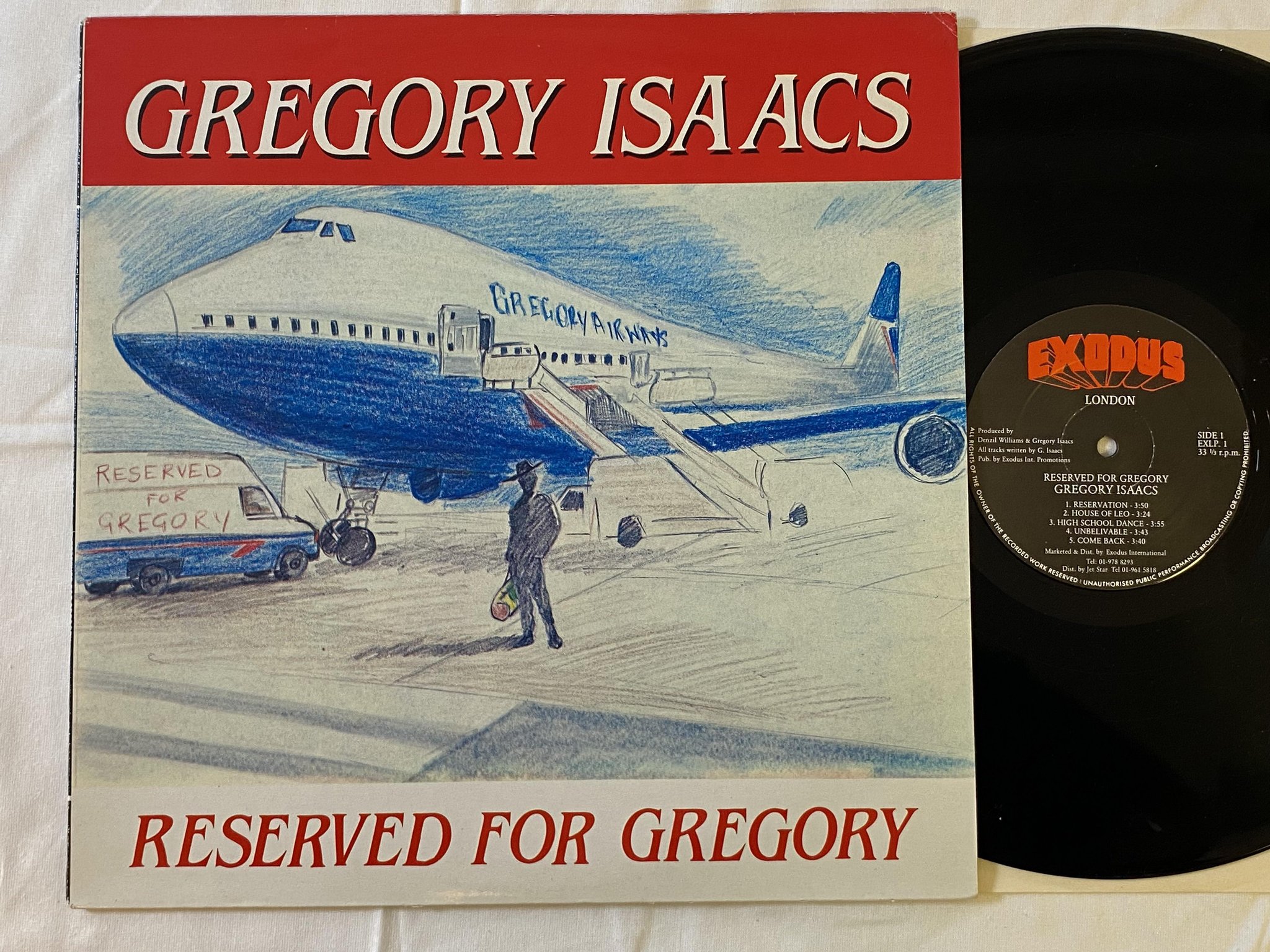 Omslagsbild för skivan GREGORY ISAACS reserved for Gregory LP UK EXODUS LONDON  EX LP1