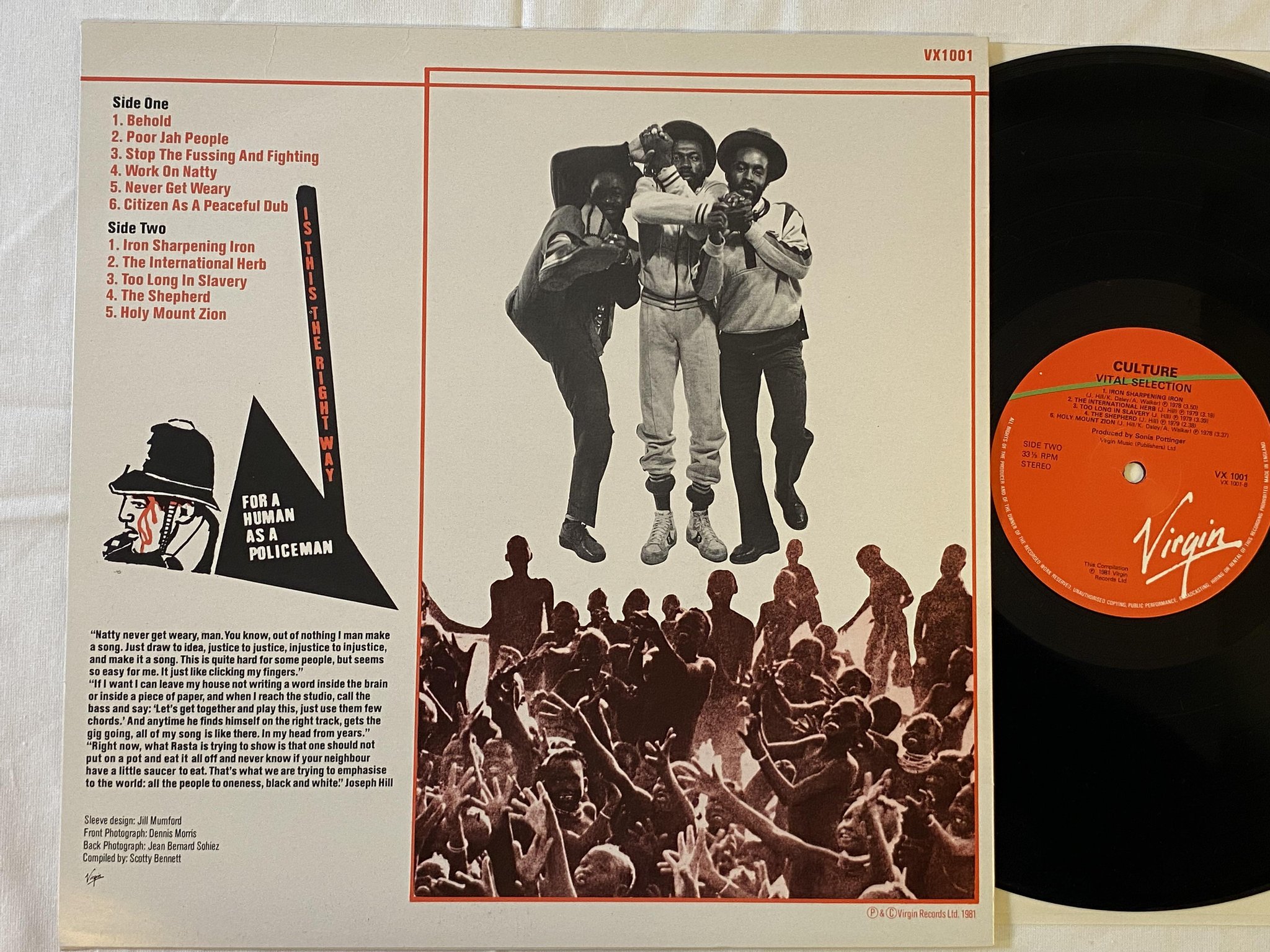 Omslagsbild för skivan CULTURE vital selection LP -81 UK VIRGIN VX 1001