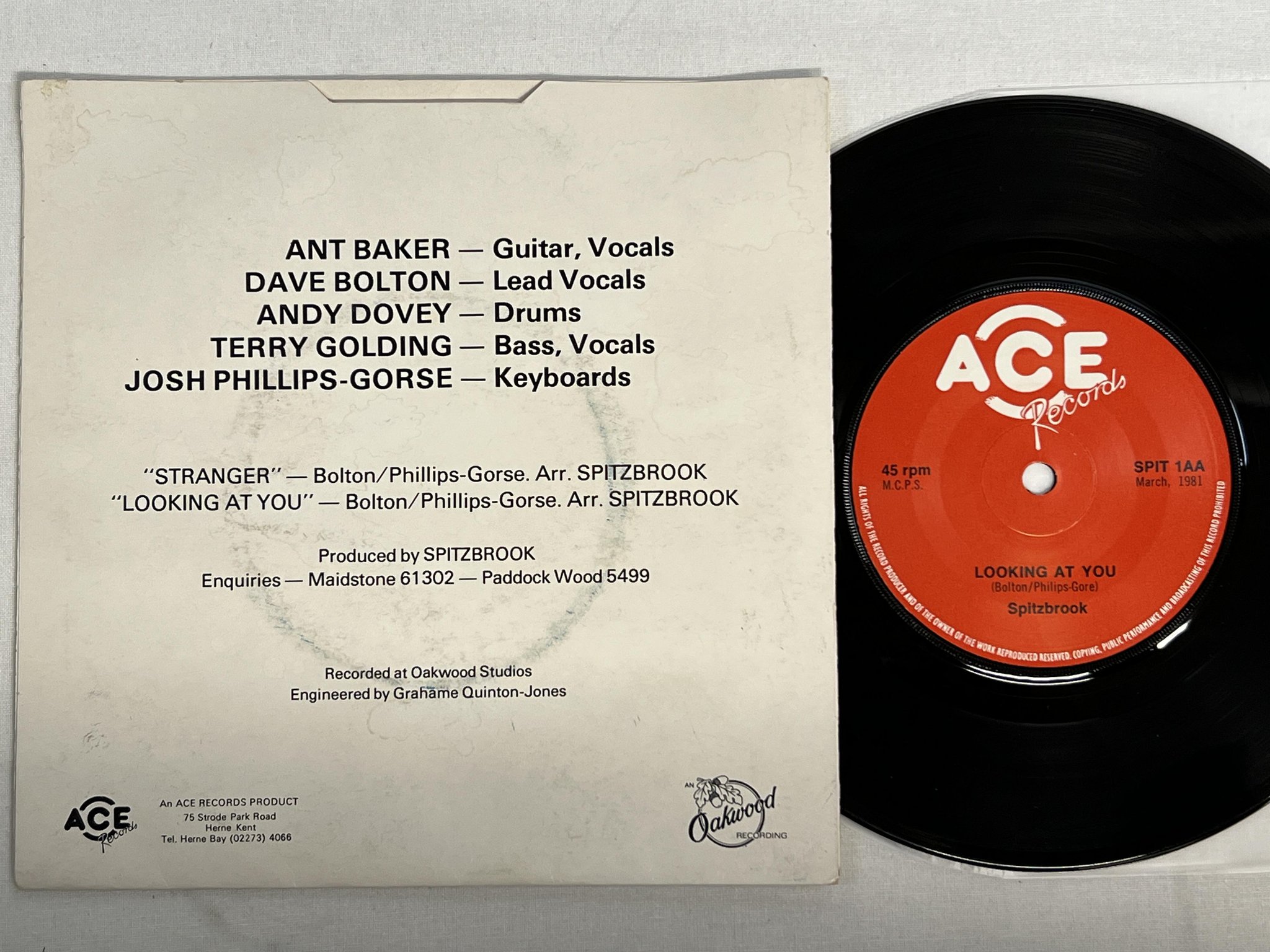 Omslagsbild för skivan SPITZBROOK stranger7" -81 UK ACE SPIT 1 ** hard rock **