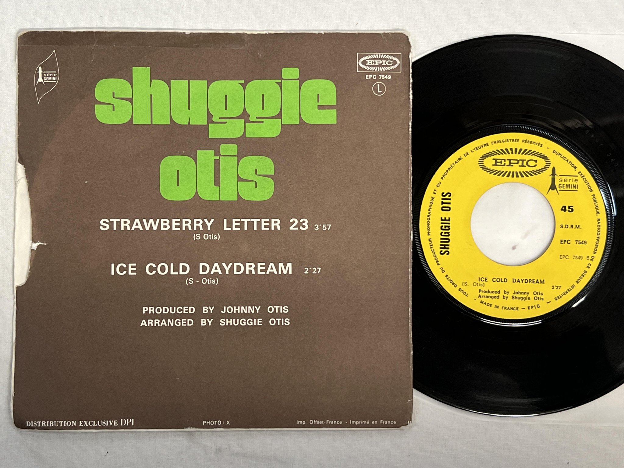 Omslagsbild för skivan SHUGGIE OTIS strawberry letter 23 7"single -71 Fra EPIC EPC 7549 ** MEGA RARE **