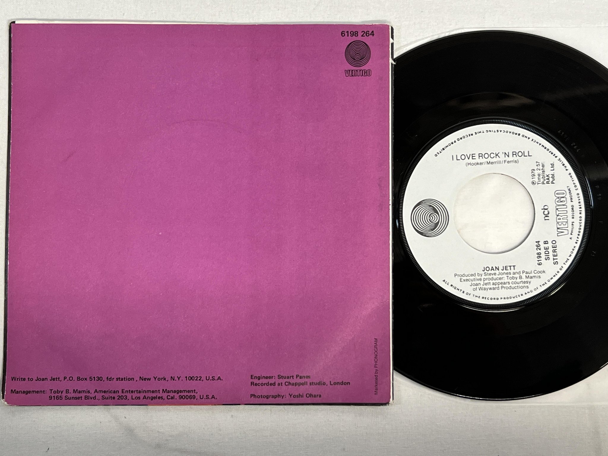 Omslagsbild för skivan JOAN JETT you don't own me 7" -79 Hol VERTIGO 6198 264 ** rare **