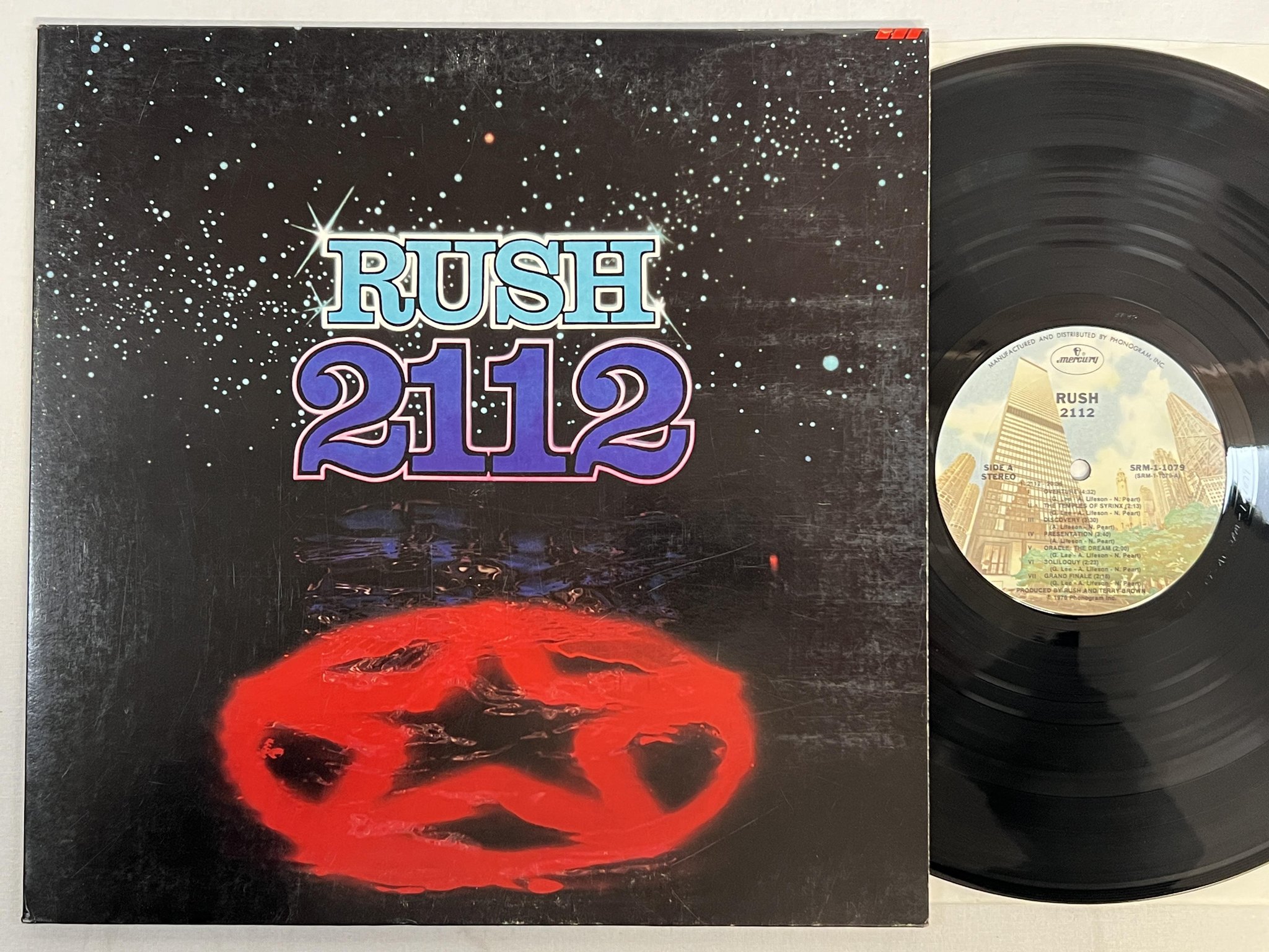 Omslagsbild för skivan RUSH 2112 LP -76 US MERCURY SRM1 1079