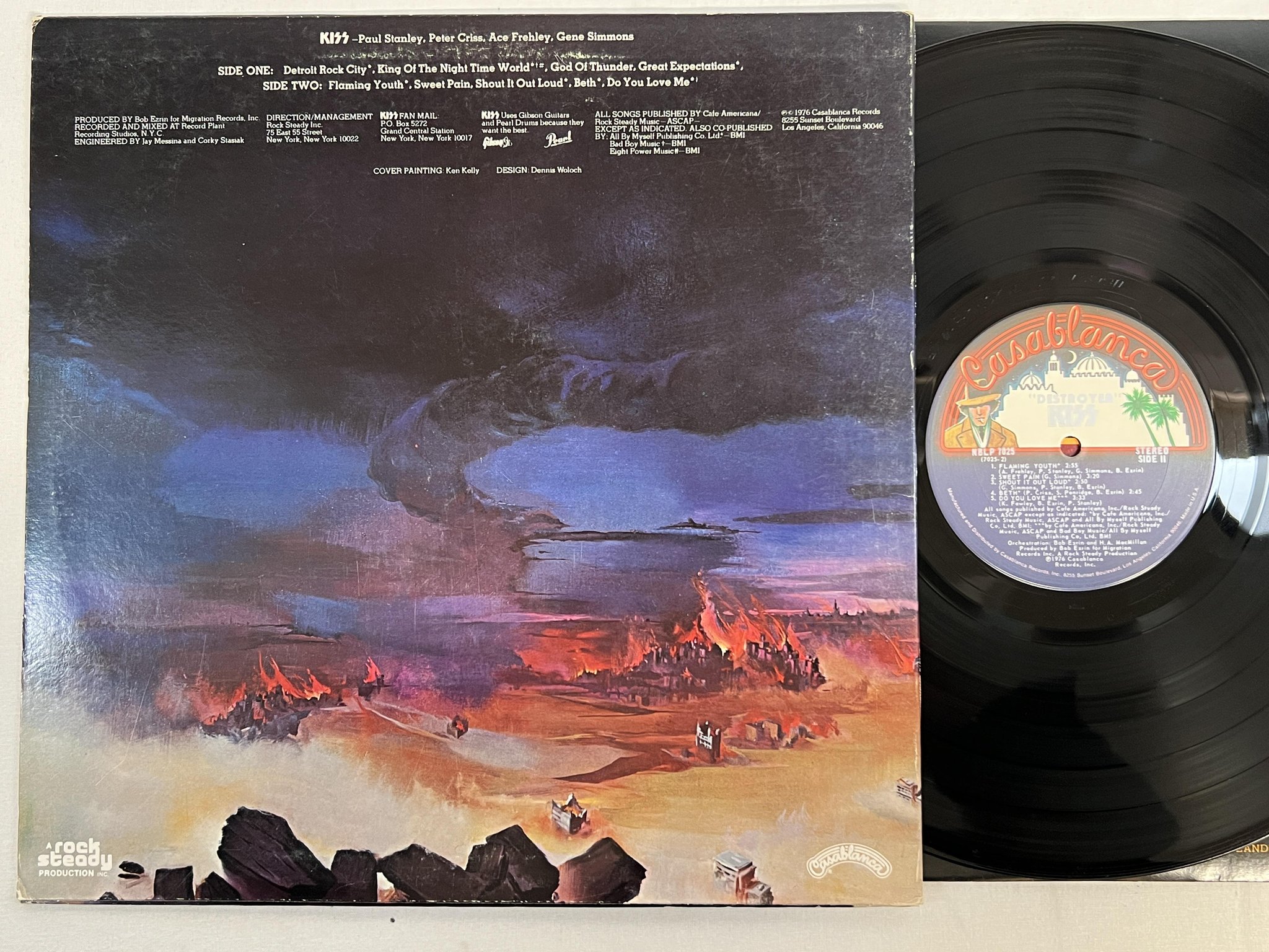 Omslagsbild för skivan KISS destroyer LP -76 US CASABLANCA NBLP 7025