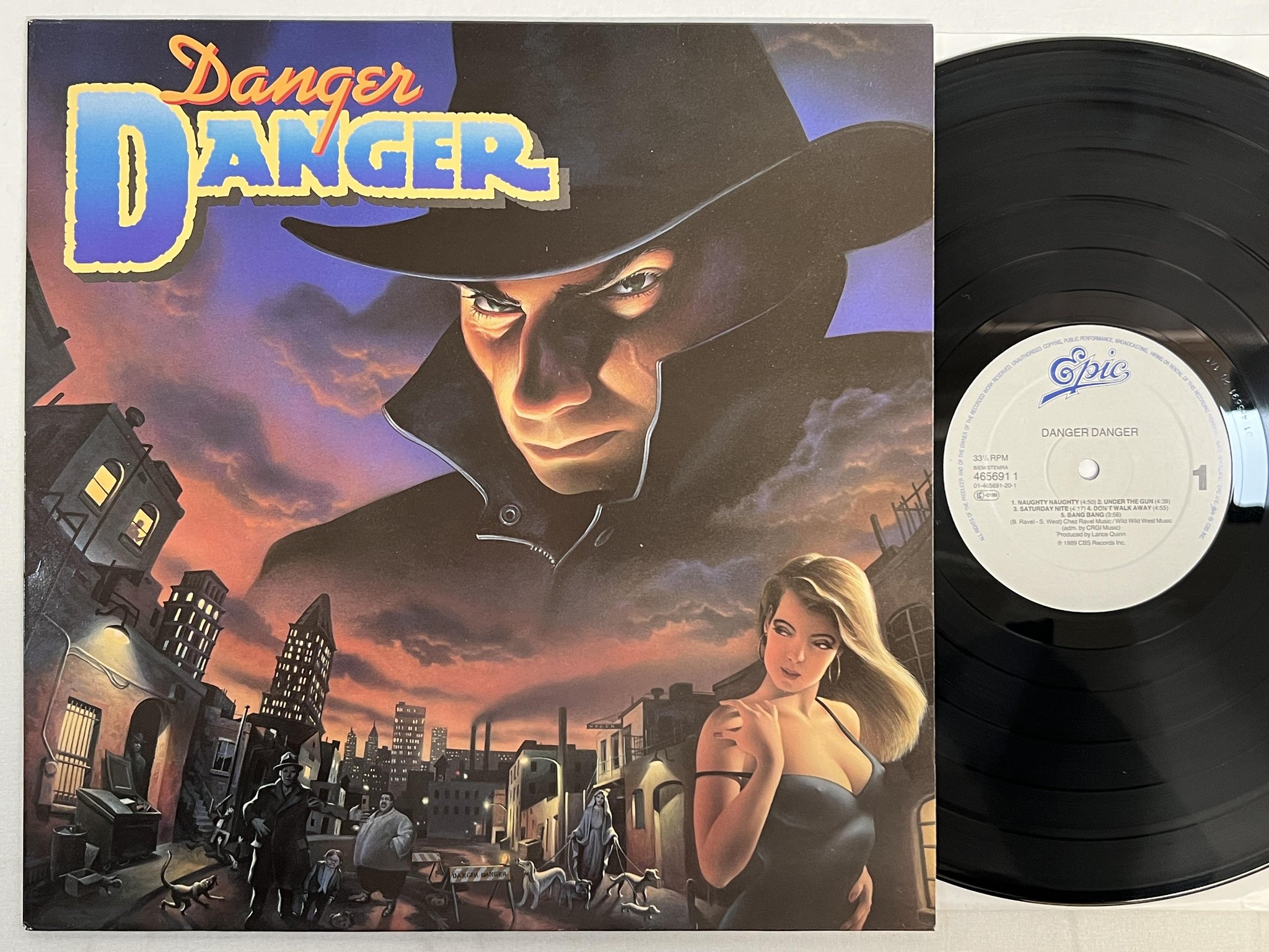 Omslagsbild för skivan DANGER DANGER s/t LP -89 IMAGINE 465691 1  ** R A R E **