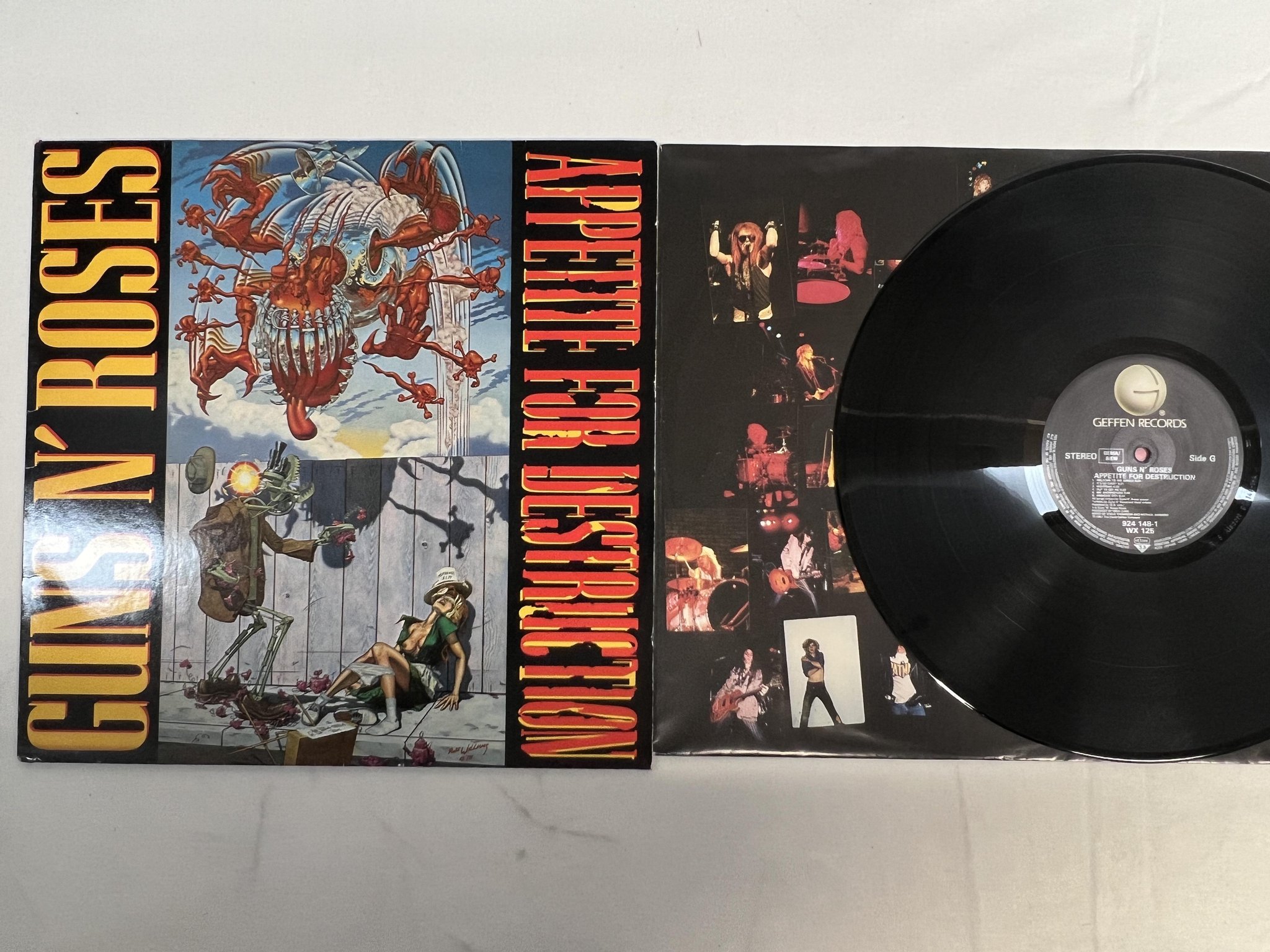 Omslagsbild för skivan GUNS N ROSES apetite for destruction LP -87 GEFFEN 924 148-1