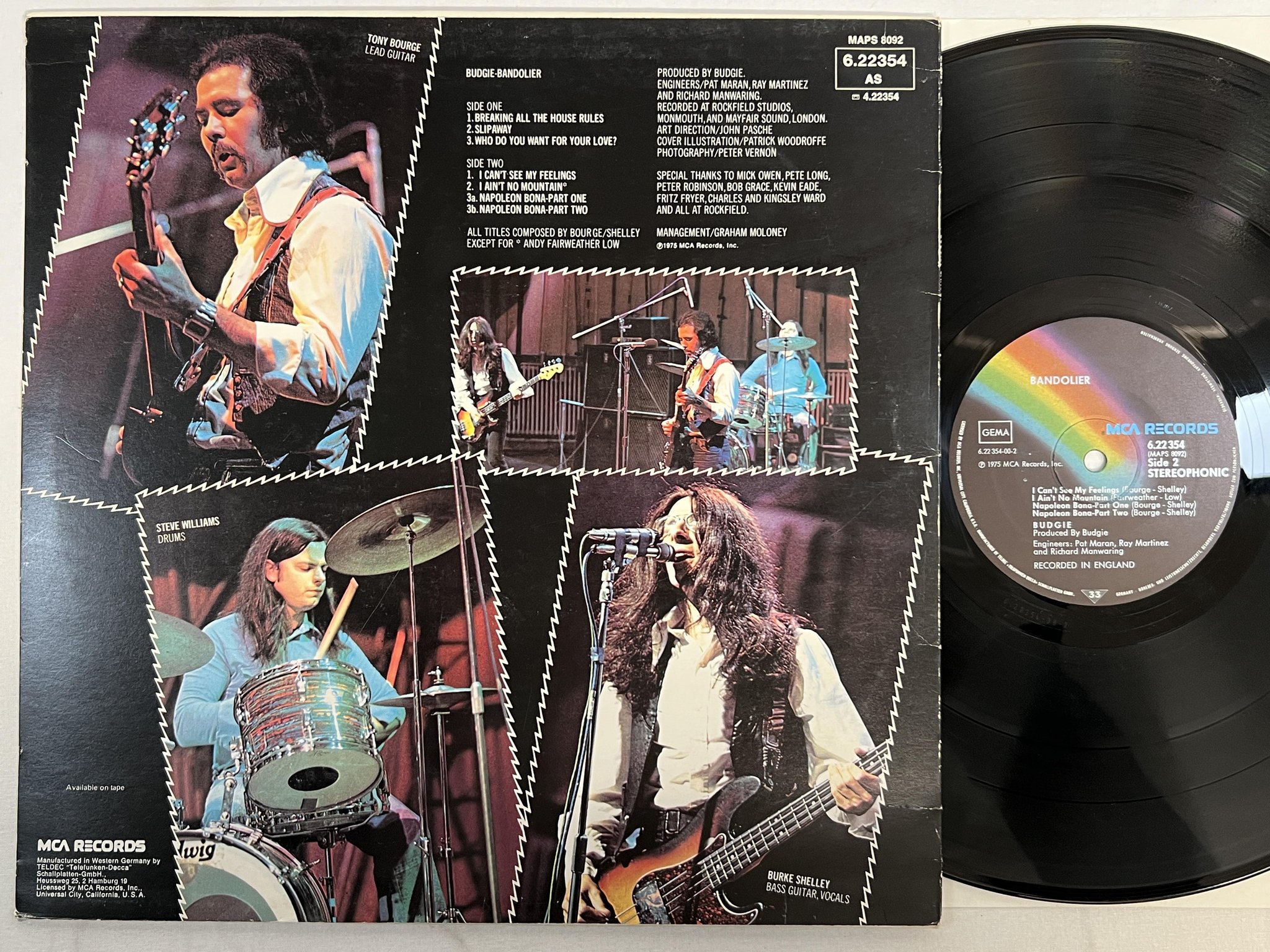Omslagsbild för skivan BUDGIE badolier LP -75 Ger MCA 622354