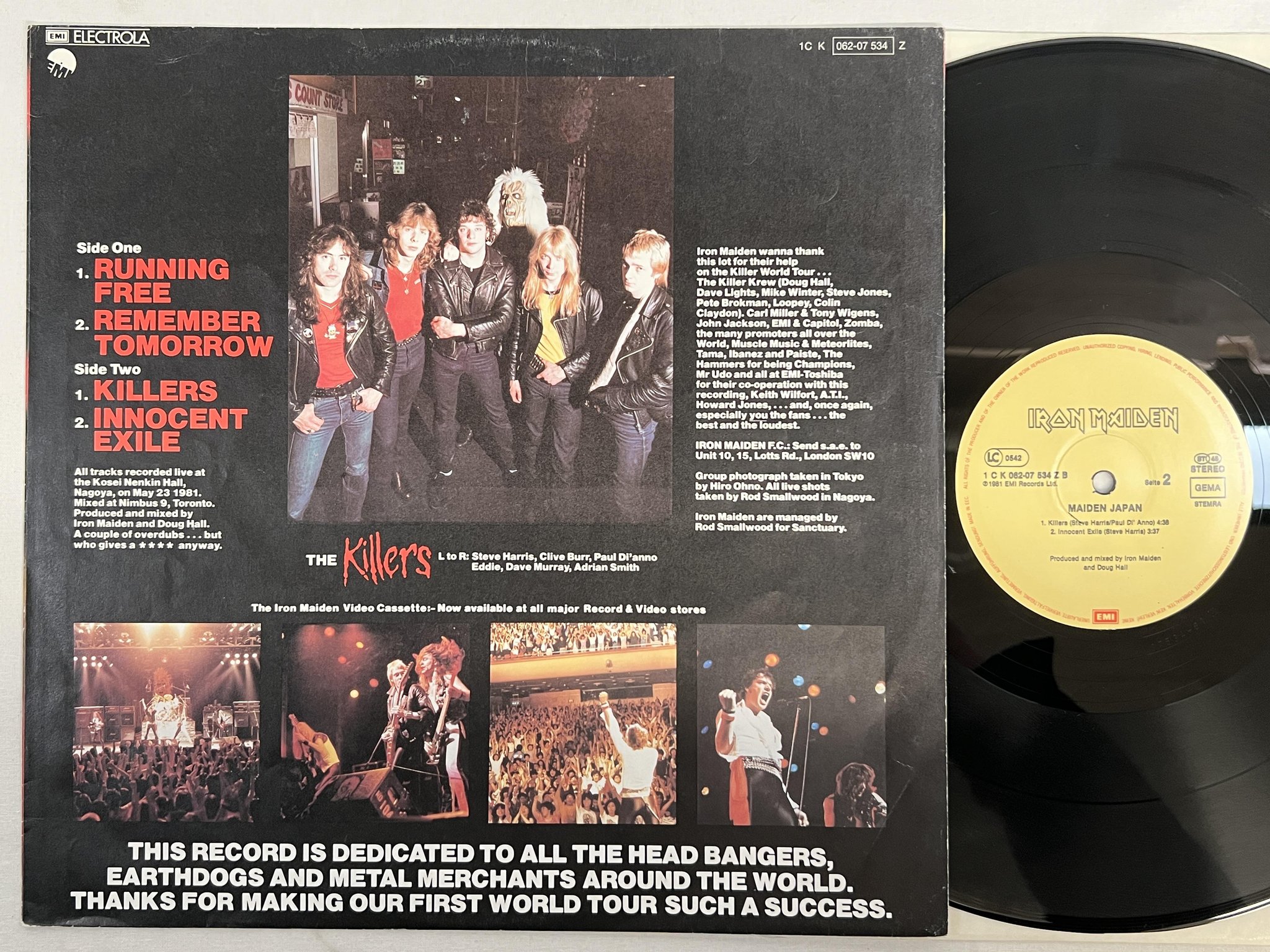 Omslagsbild för skivan IRON MAIDEN maiden Japan 12"single -81 Hol EMI 1C K 062-07534Z