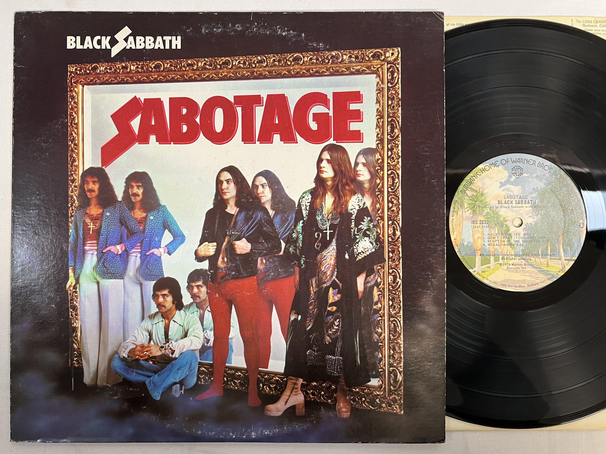 Omslagsbild för skivan BLACK SABBATH sabotage LP -75 US WARNER BS 2822