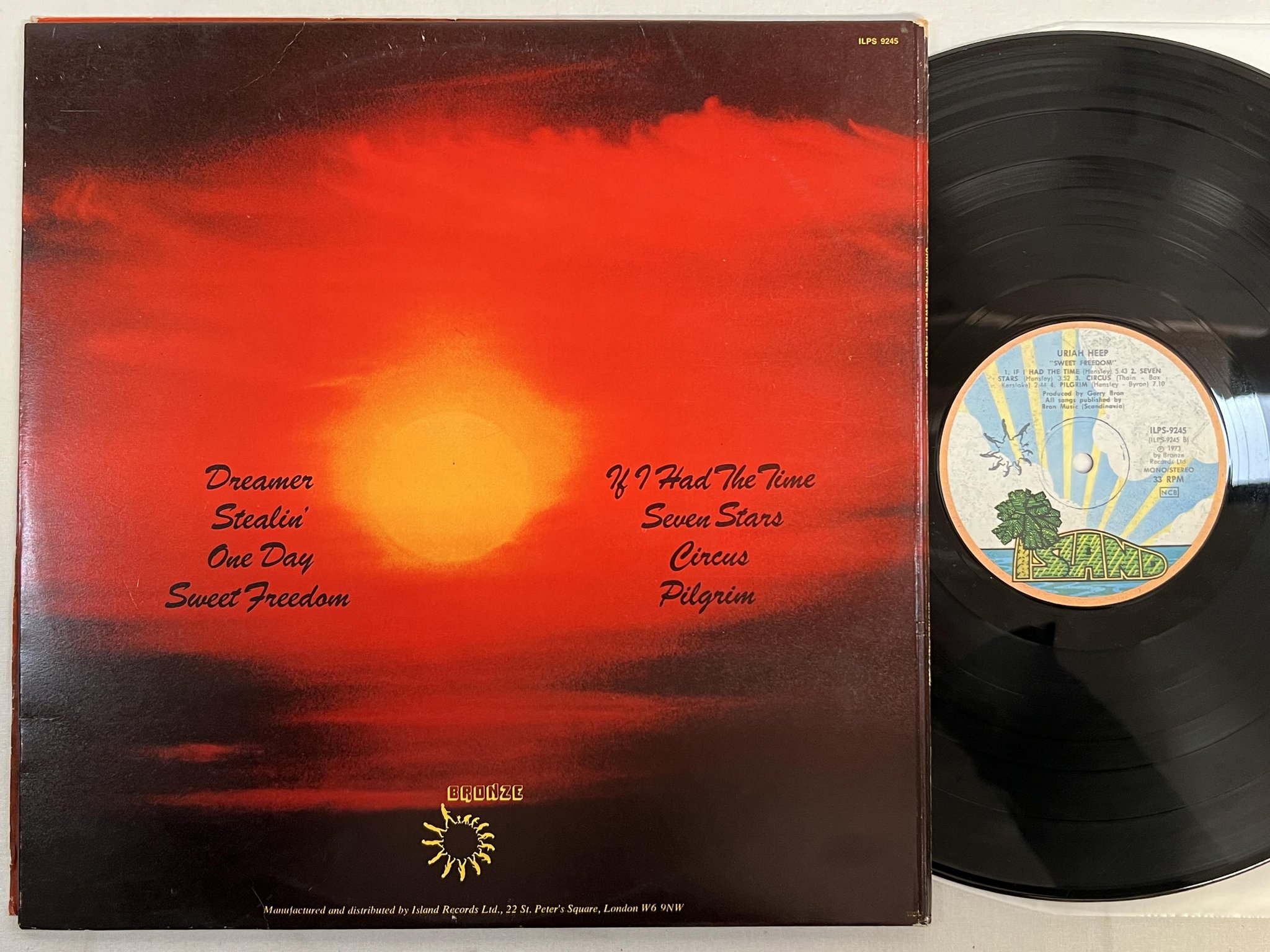 Omslagsbild för skivan URIAH HEEP sweet freedom LP -73 ncb ISLAND ILPS 7245