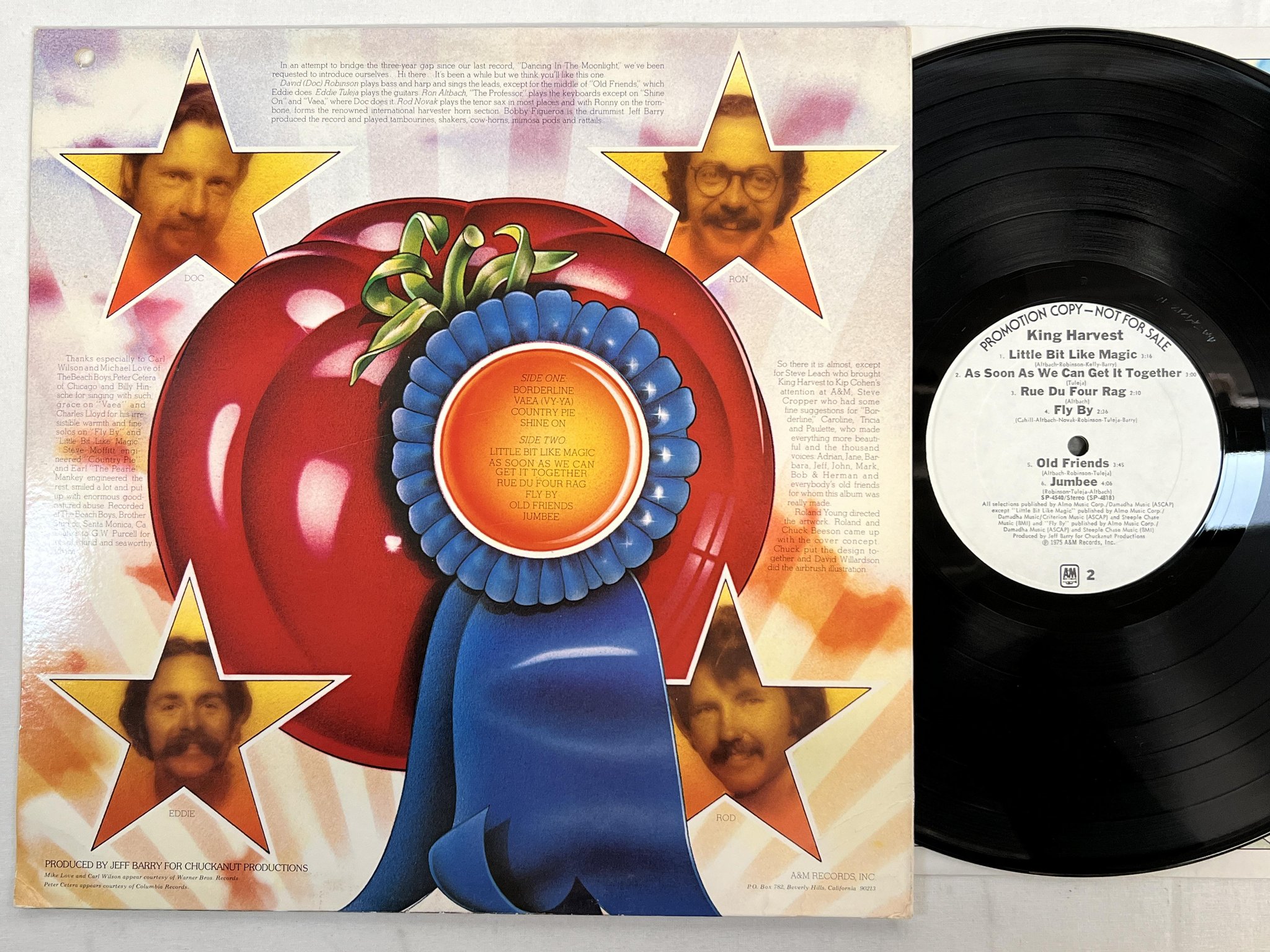 Omslagsbild för skivan KING HARVEST s/t LP -75 US promo A&M SP 4540