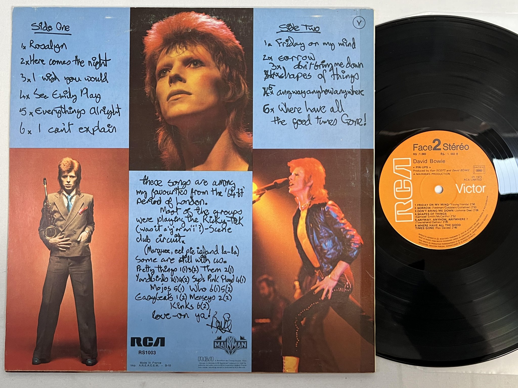 Omslagsbild för skivan DAVID BOWIE pin-up LP -73 Fra RCA RS 1003
