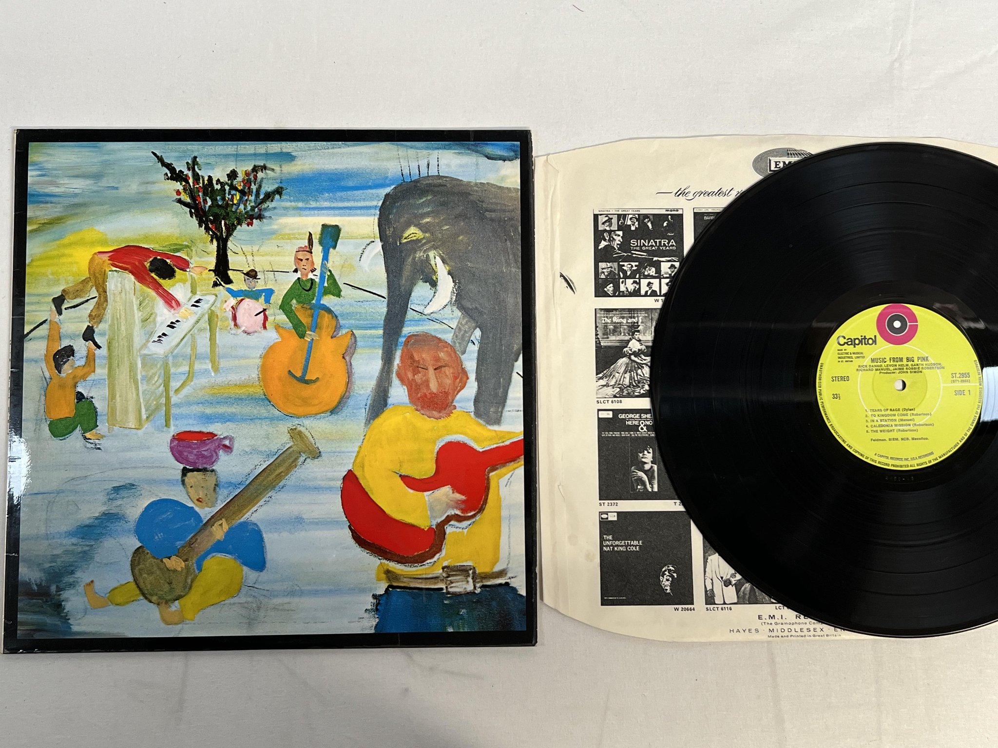 Omslagsbild för skivan THE BAND music from the big pink LP -69 UK CAPITOL ST 2955